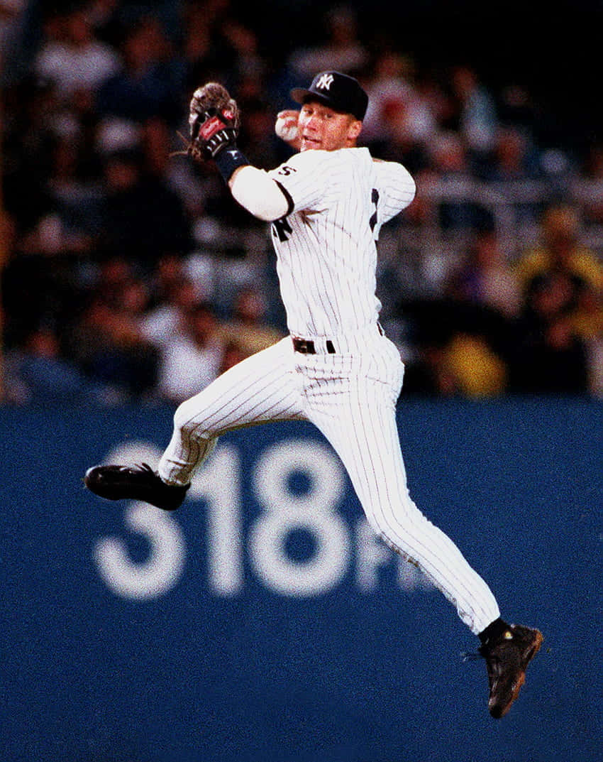 Derek Jeter, pinstriped uniform, baseball player, SD Phone Wallpaper