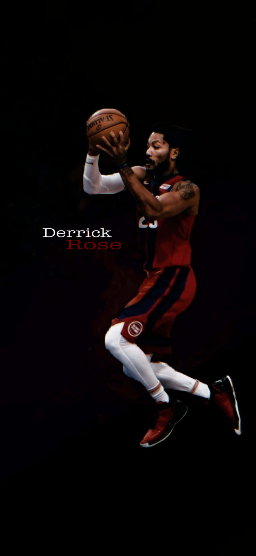 Derrick Rose, red jersey, basketball, Full HD Phone Wallpaper