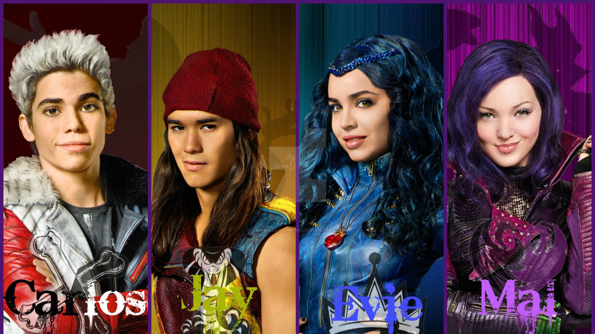 Descendants 2, cast portrait, stylized teen characters, Full HD Desktop Wallpaper