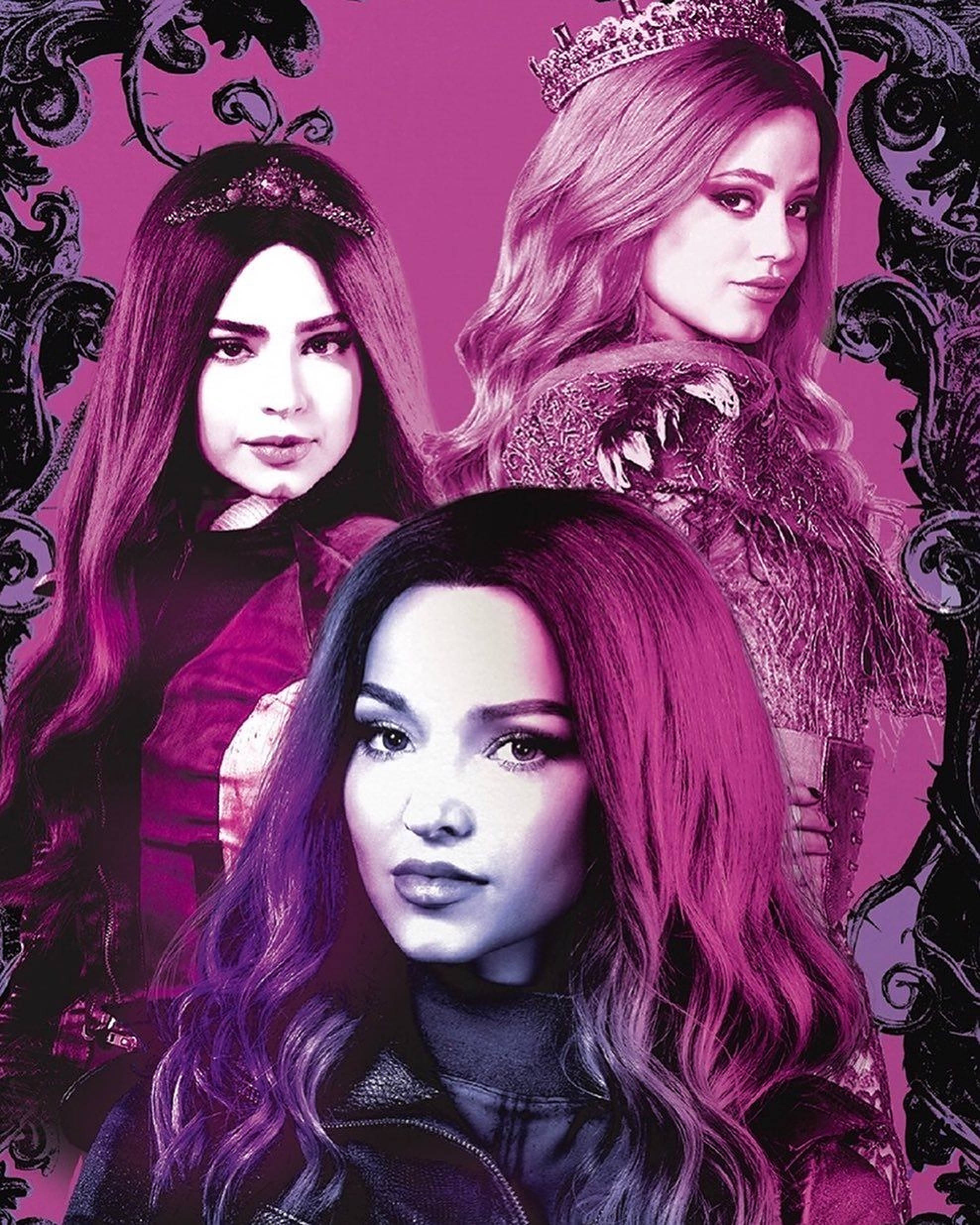 Descendants 3, pink, crowns, Full HD Phone Wallpaper