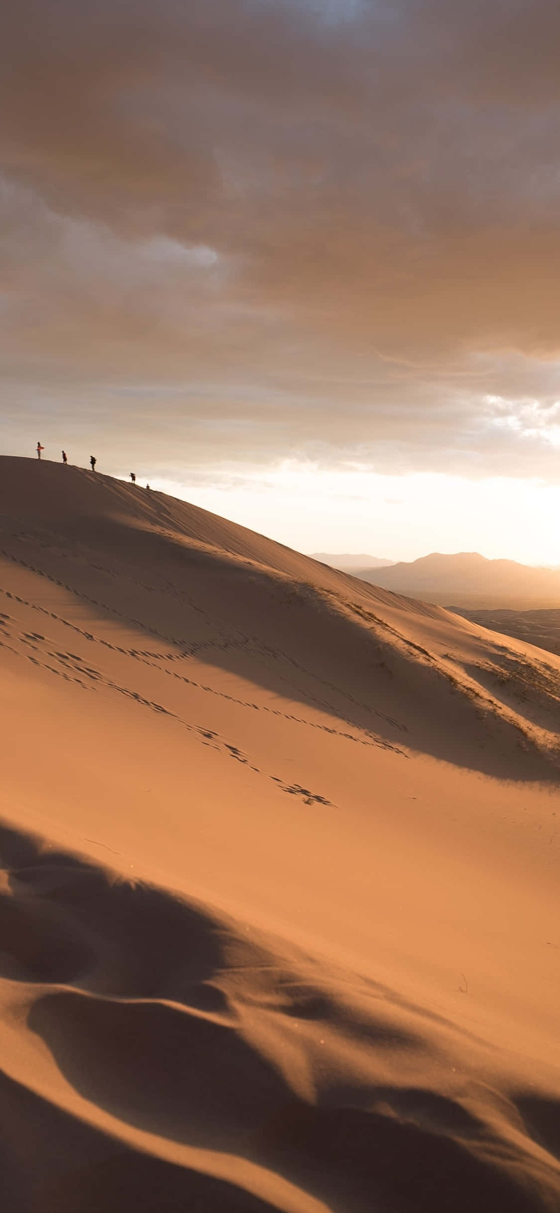 Desert iPhone, golden dune, warm sunset sky, Full HD Phone Wallpaper