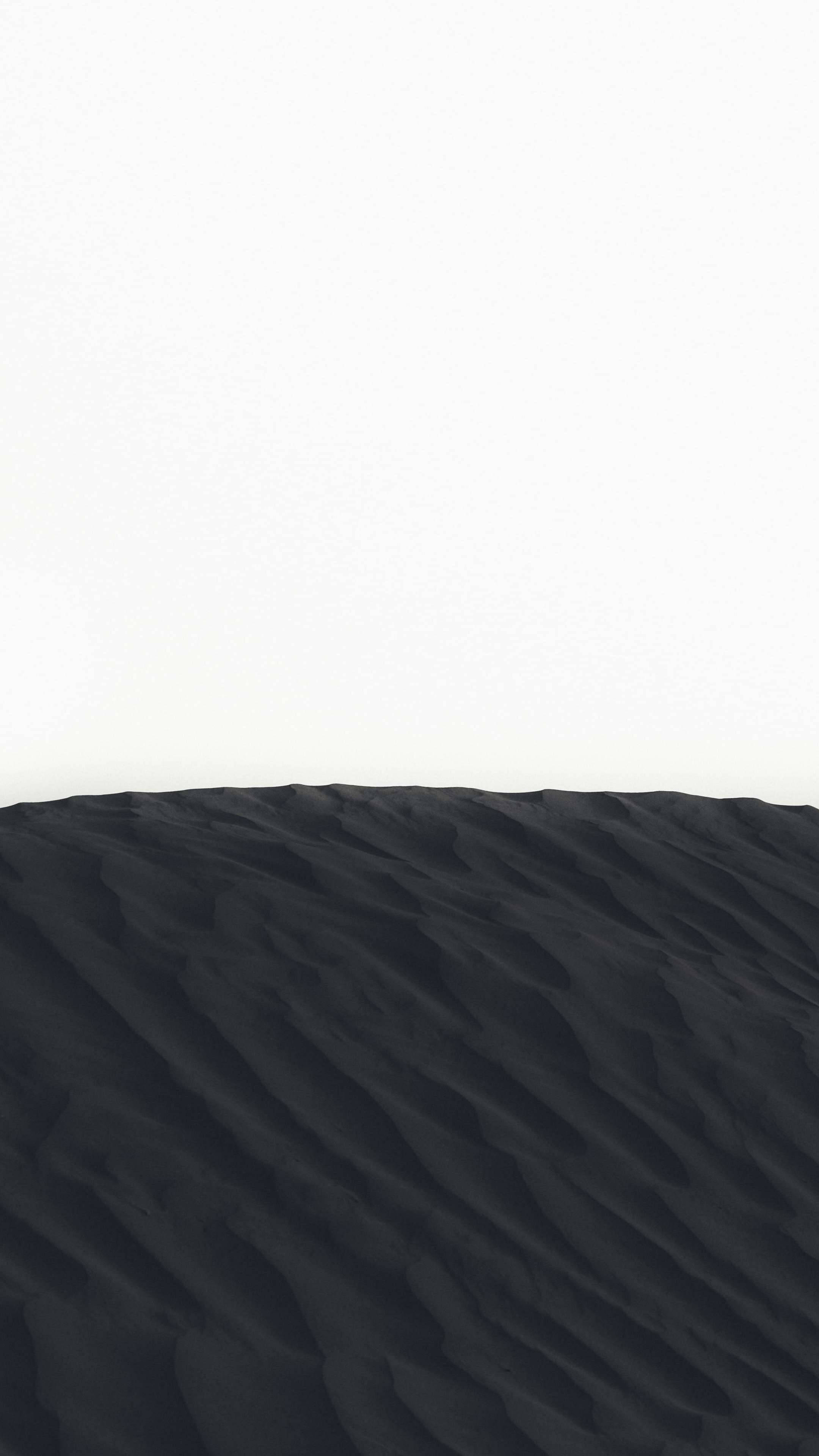 desert minimalist phone, dark rippled sand, bright white sky, 4K Phone Wallpaper