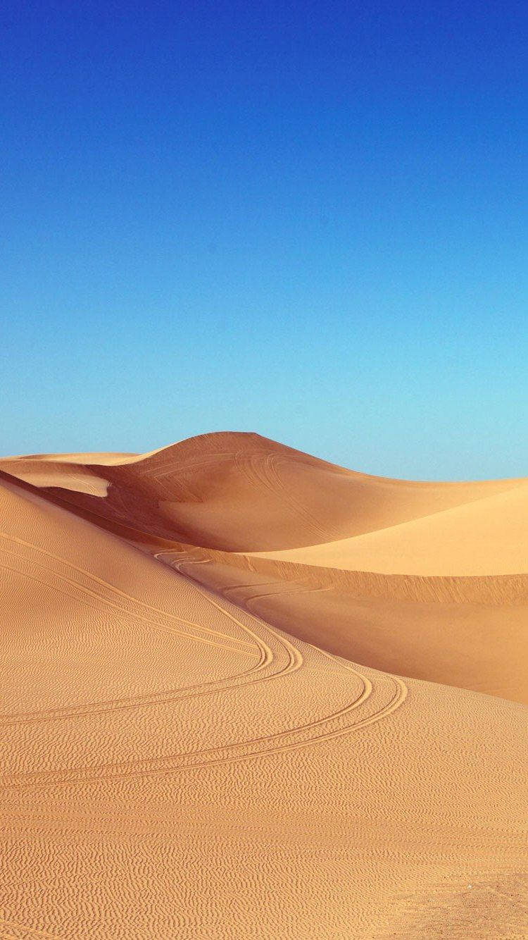 sand dunes, golden sand dunes, clear blue sky, HD Phone Wallpaper