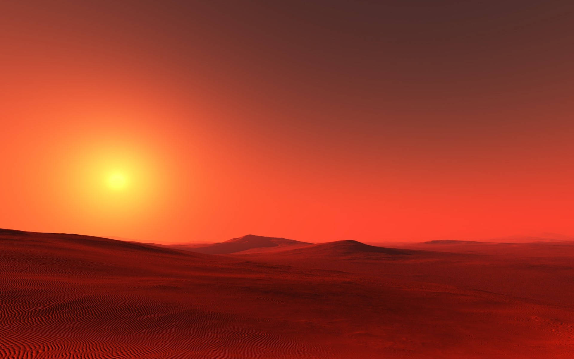 Red Desert Sun, desert, sunset, Full HD Desktop Wallpaper