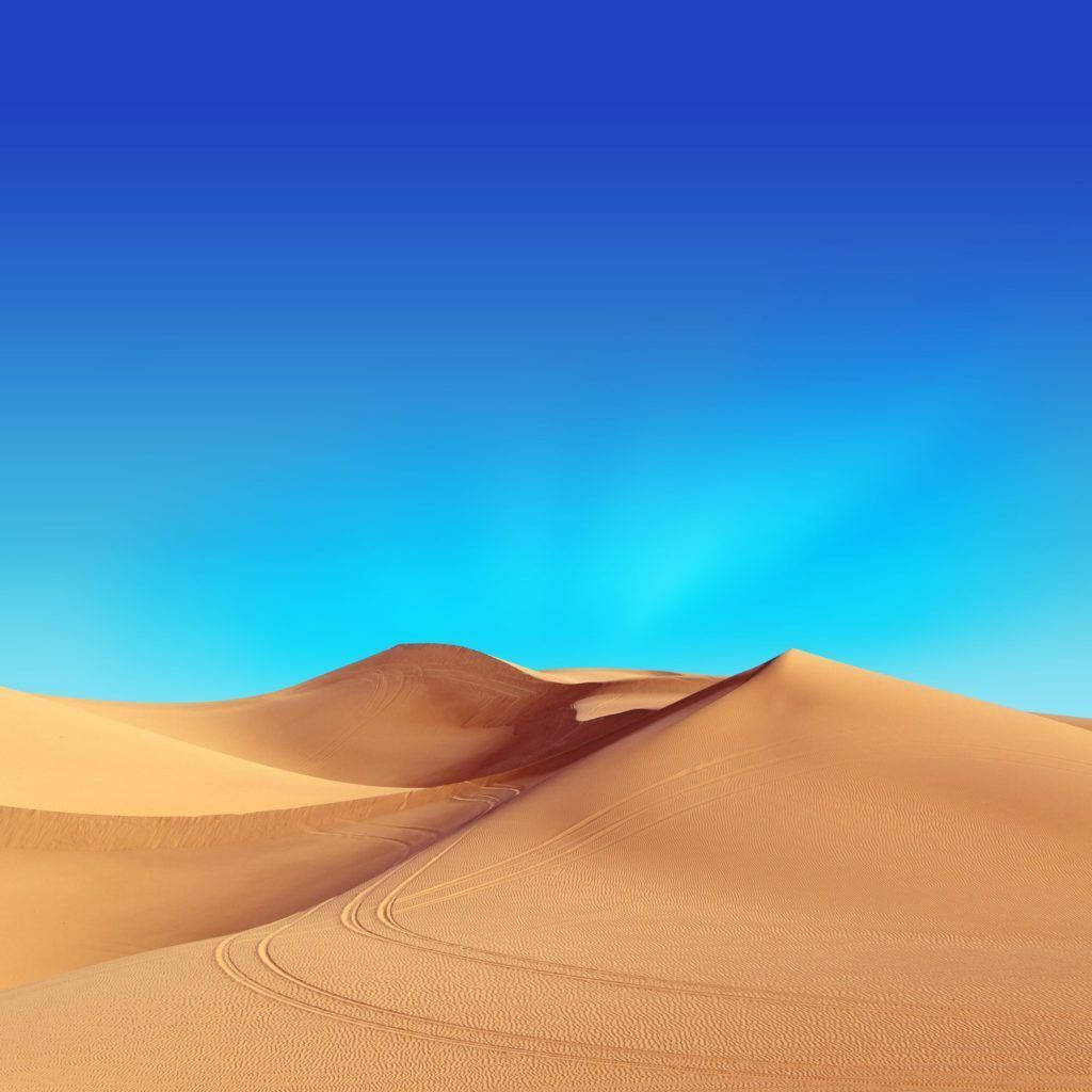 sand dunes, golden sand dunes, clear gradient blue sky, SD Desktop Wallpaper