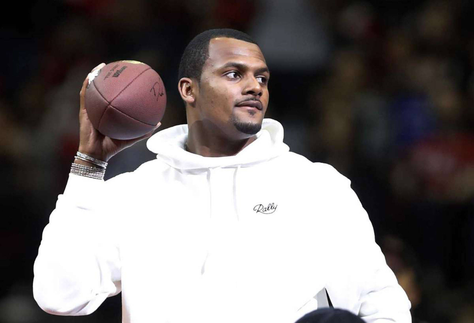 Deshaun Watson, football, white hoodie, Full HD Desktop Wallpaper