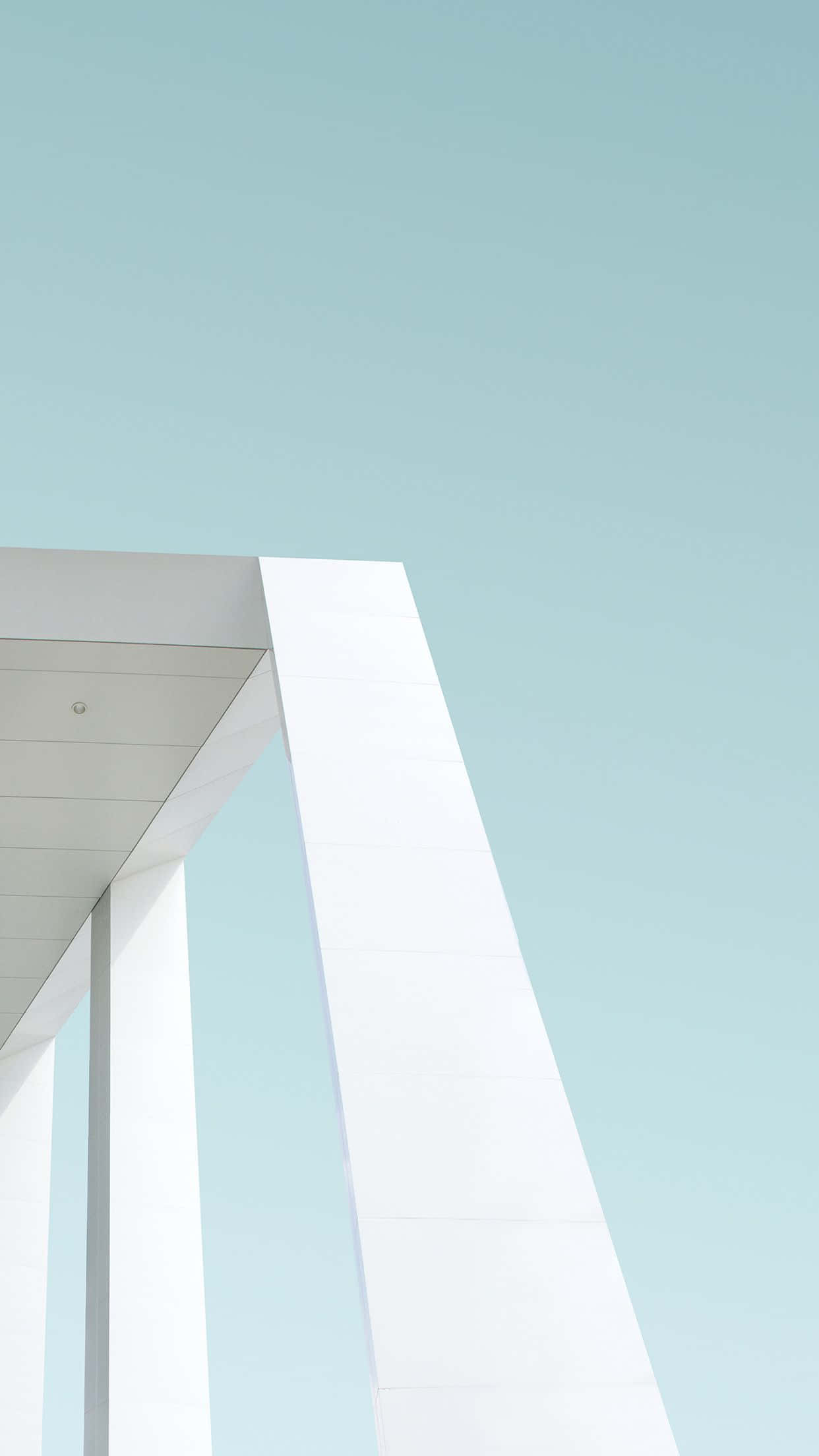 Minimalist, white architectural columns, soft pastel blue sky, Full HD Phone Wallpaper