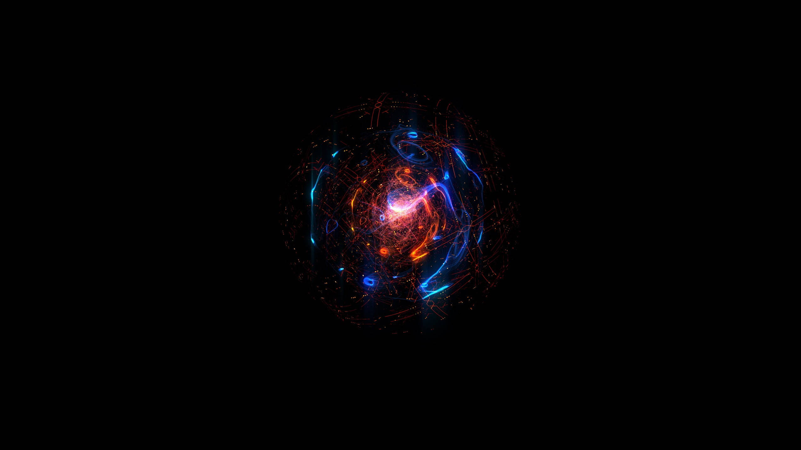 holographic light, rainmeter skin, cosmic sphere, 2K Desktop Wallpaper
