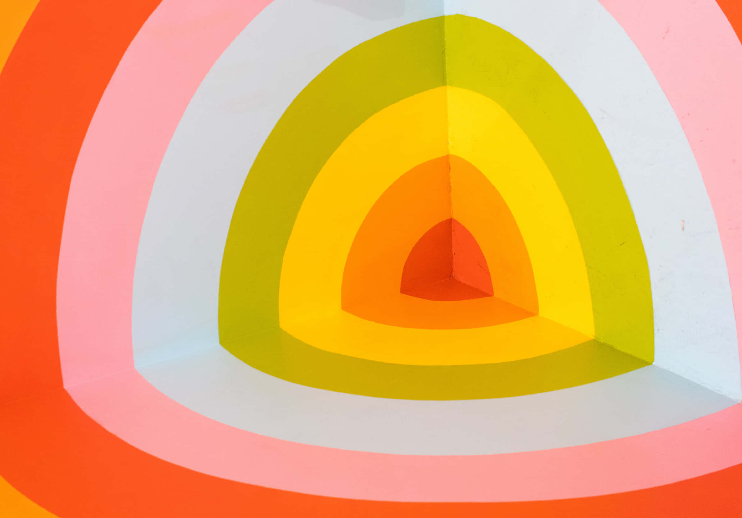 Designer Aesthetic, concentric triangular arches, warm hues, Full HD Desktop Wallpaper