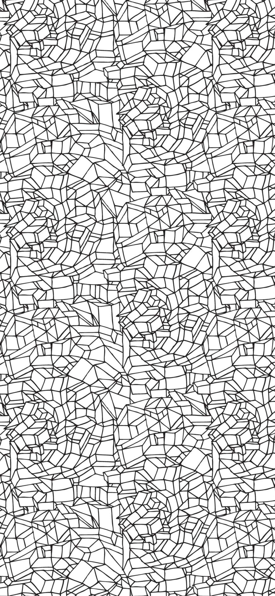 black and white pattern, monochrome abstract pattern, irregular geometric shards, Full HD Phone Wallpaper