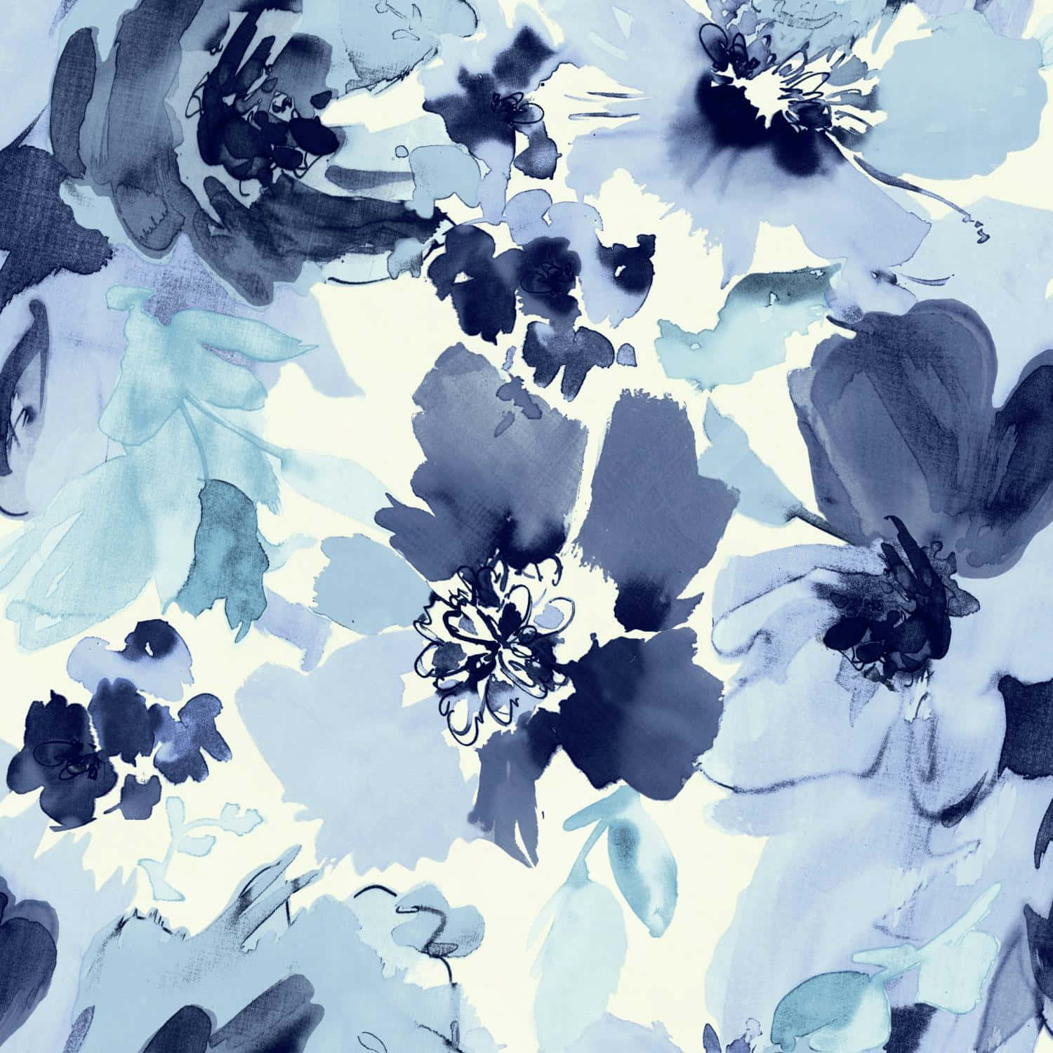 Floral Blossom Designer, soft blues, whites, HD Desktop Wallpaper