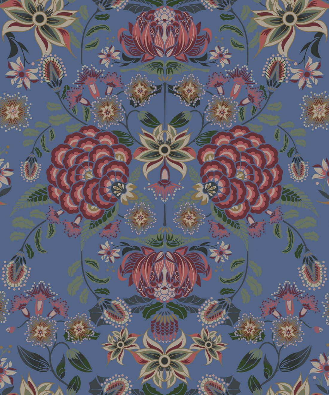 symmetrical floral, red, pink, HD Phone Wallpaper
