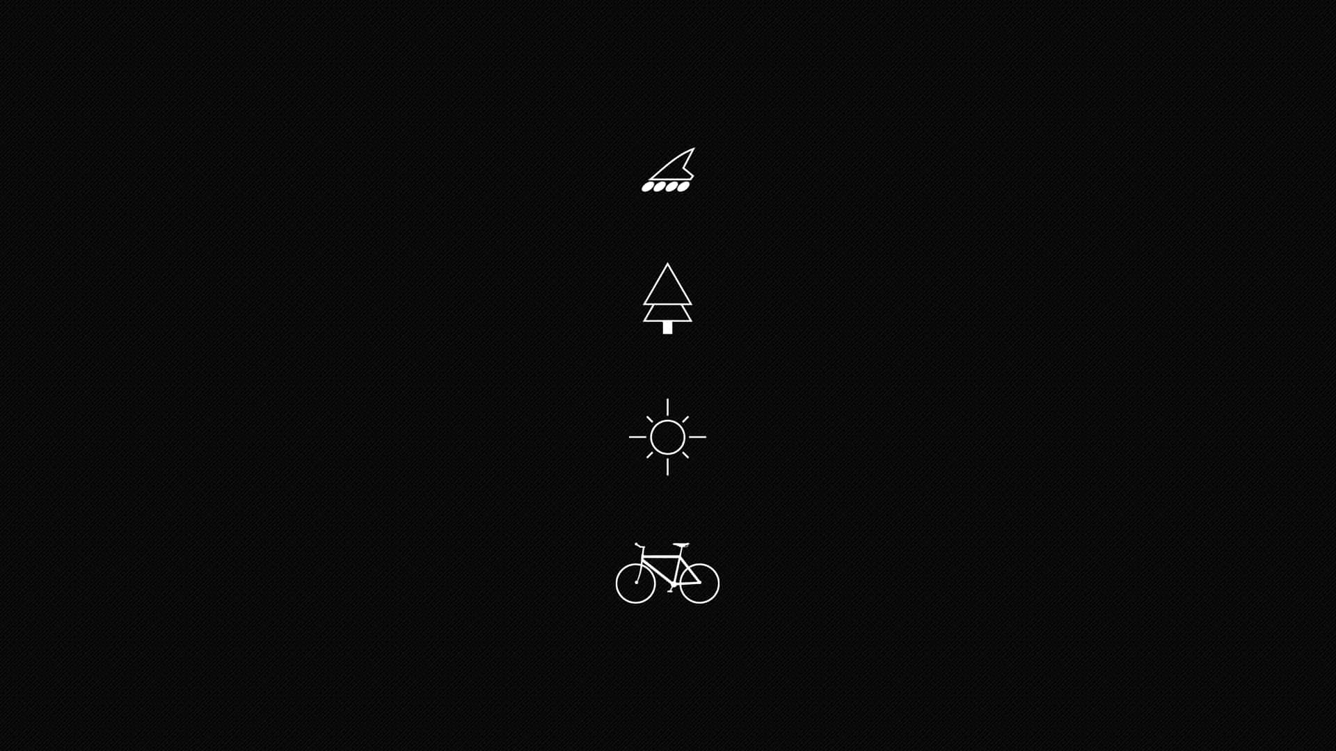 minimal aesthetic designer, white line icons, sailboat, Full HD Desktop Wallpaper