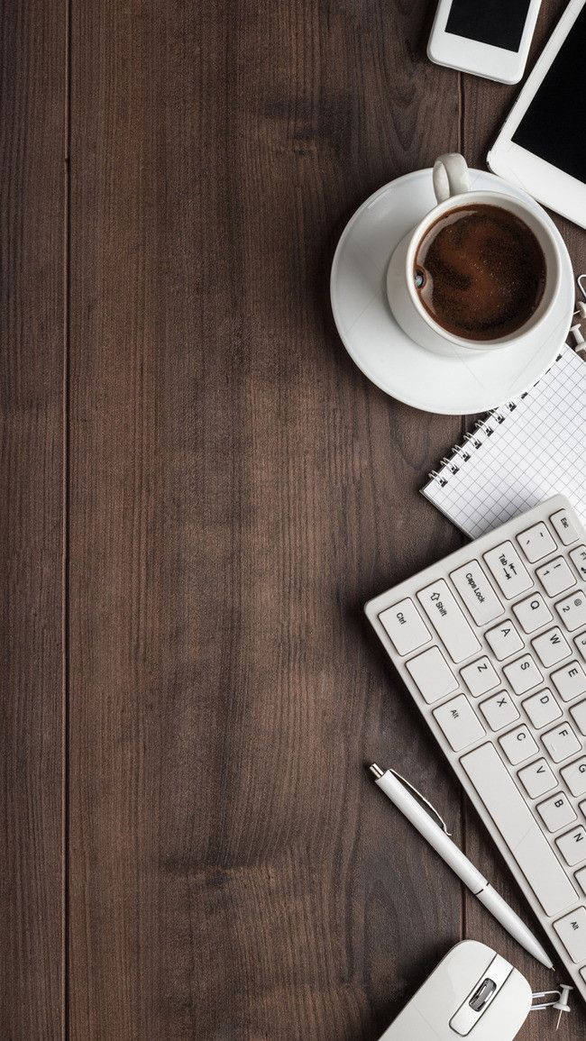iPhone, coffee cup, keyboard, SD Phone Wallpaper