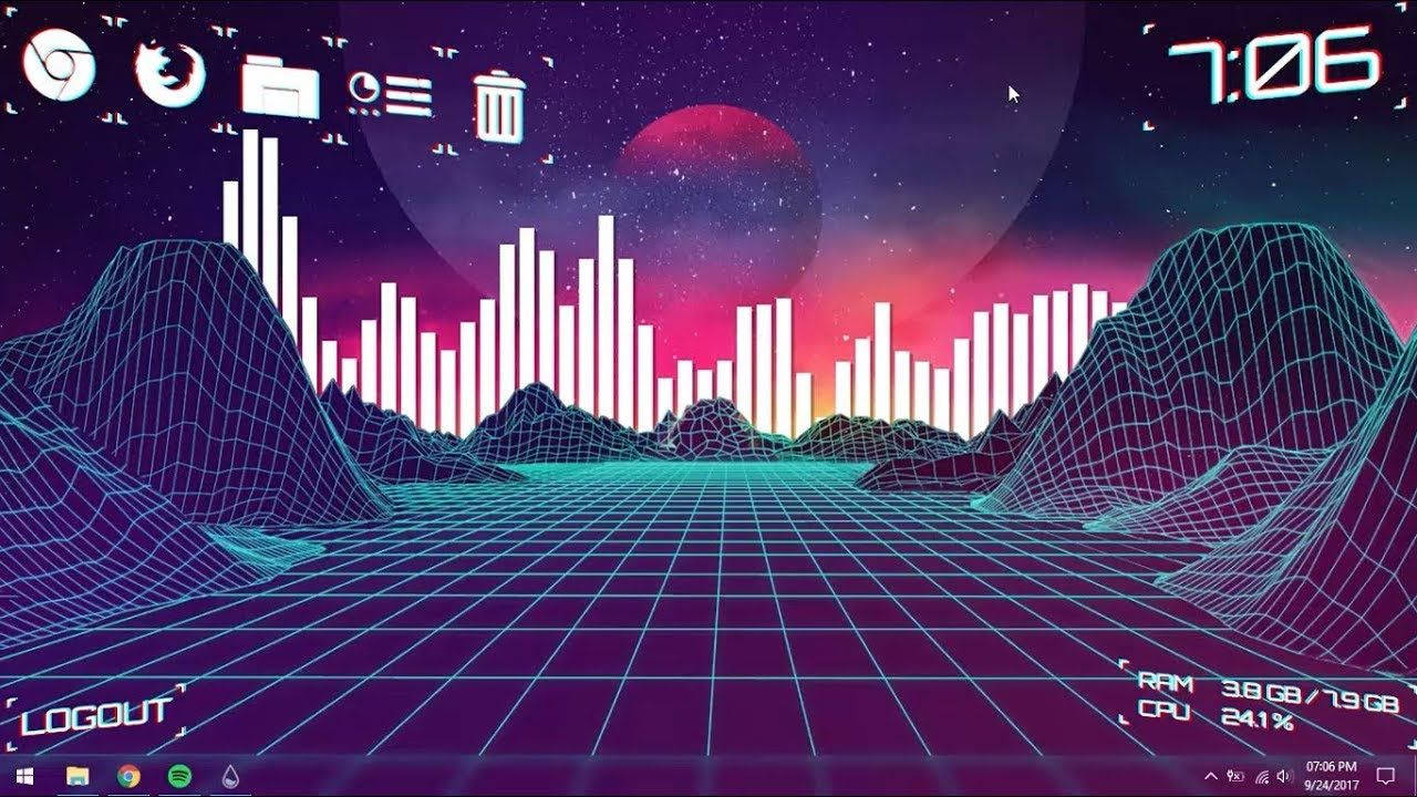 neon-drenched, retrofuturistic, wireframe mountains, HD Desktop Wallpaper