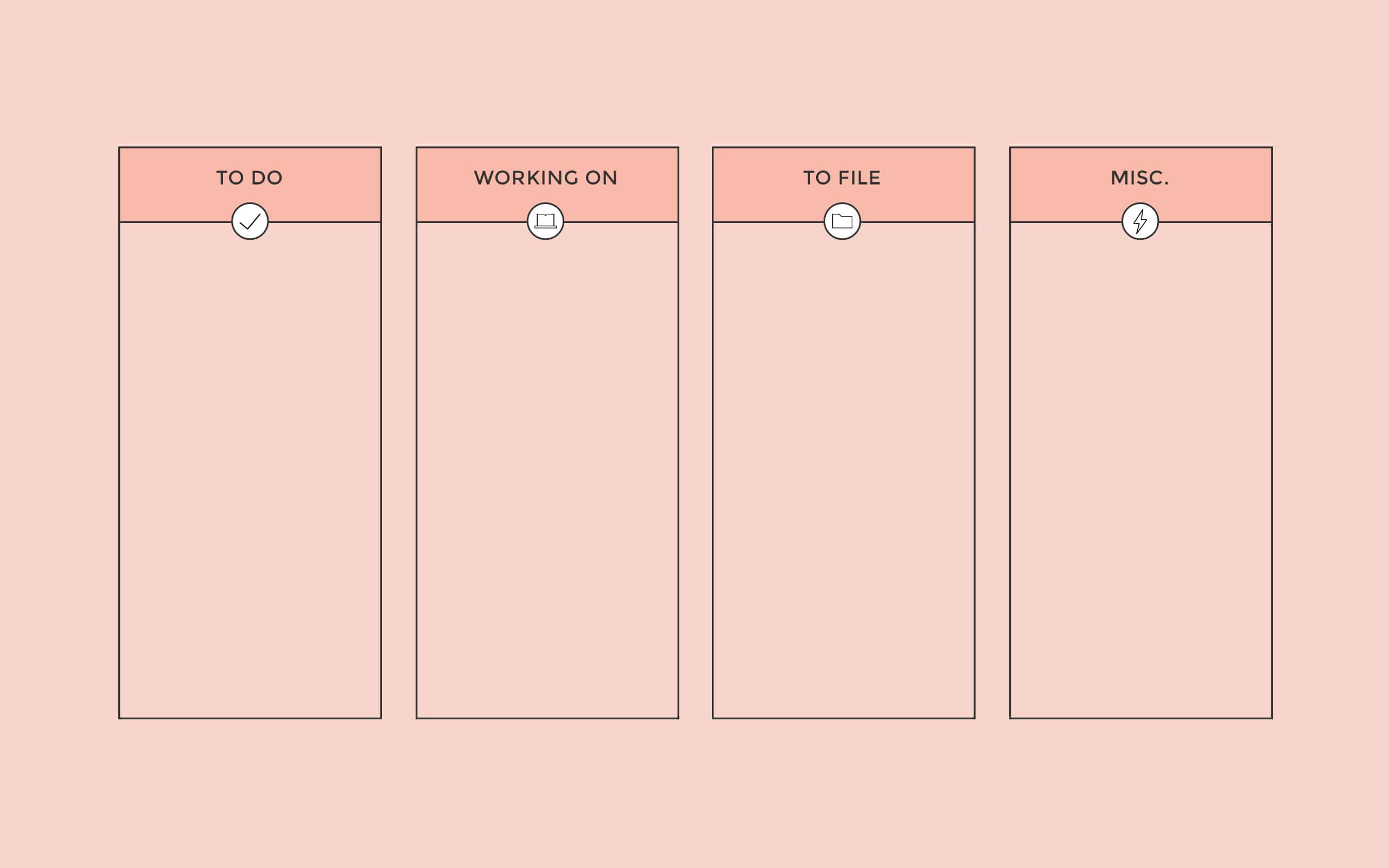 pastel pink aesthetic, minimalist task board, four pink columns, 2K Desktop Wallpaper