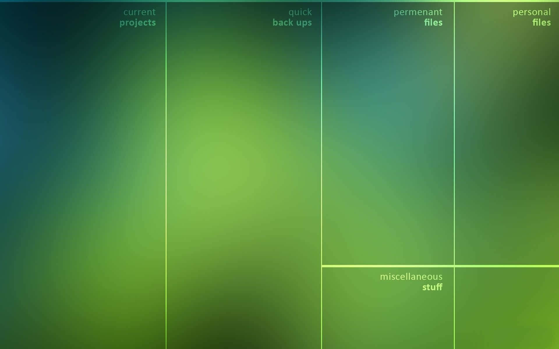 Productive Gradient Blur, glowing green gradients, digital file folder interface, Full HD Desktop Wallpaper