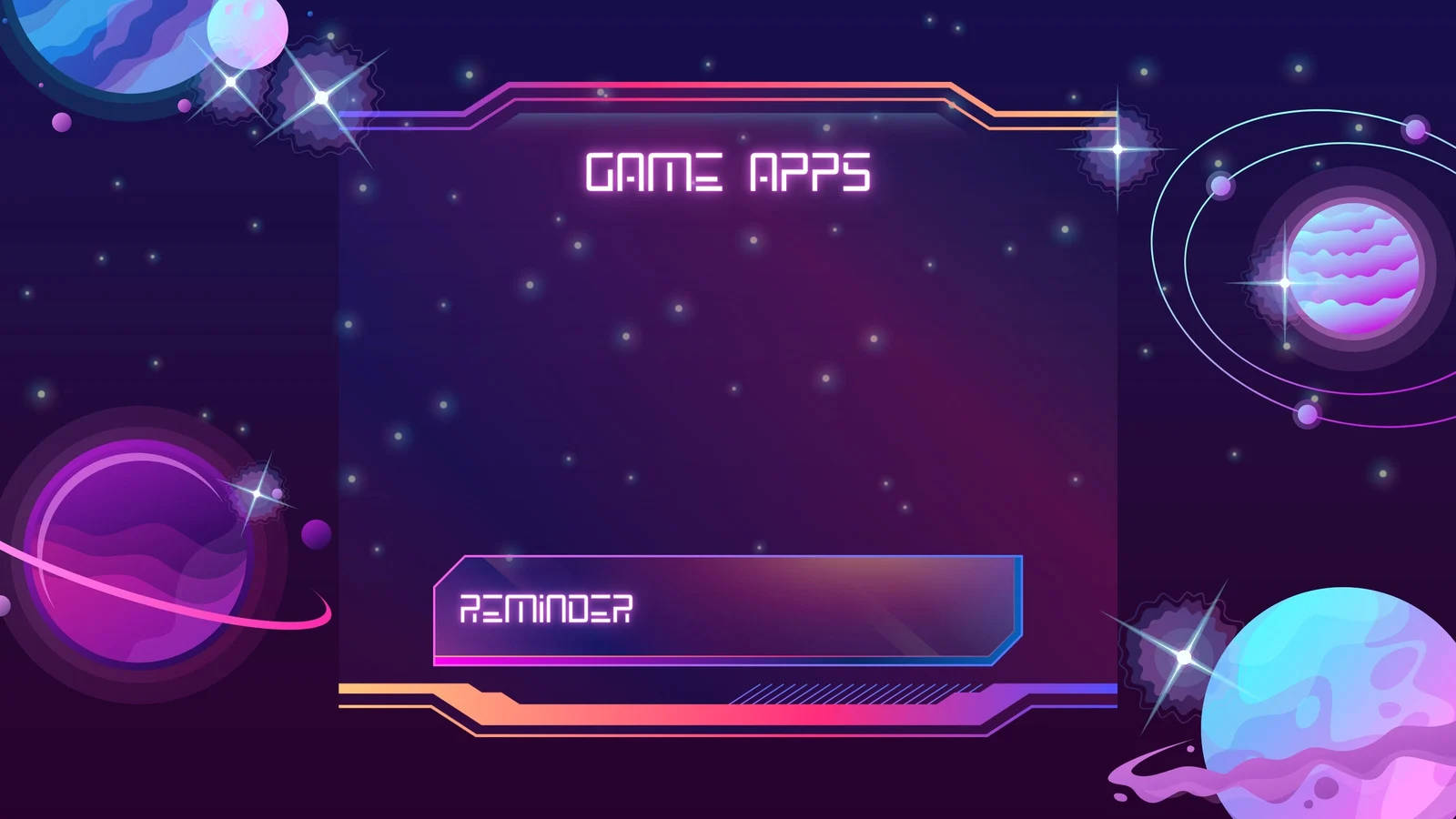 Galaxy Organizer, neon-lit futuristic interface, GAME APPS, HD Desktop Wallpaper