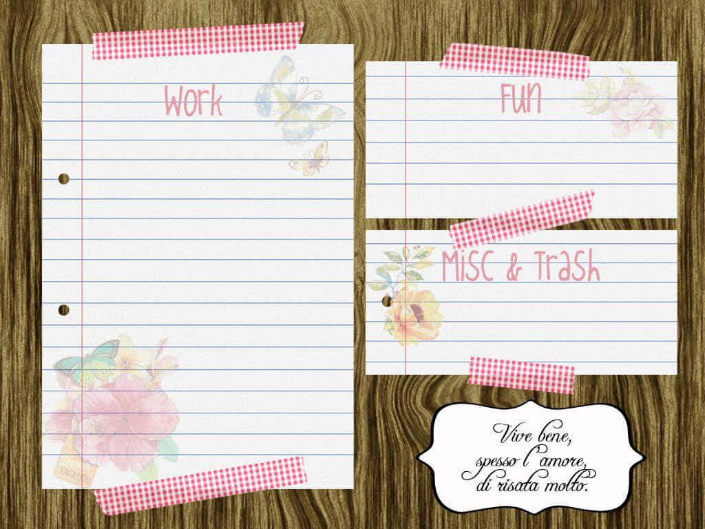 wooden board, floral butterflies, Italian quote, SD Desktop Wallpaper