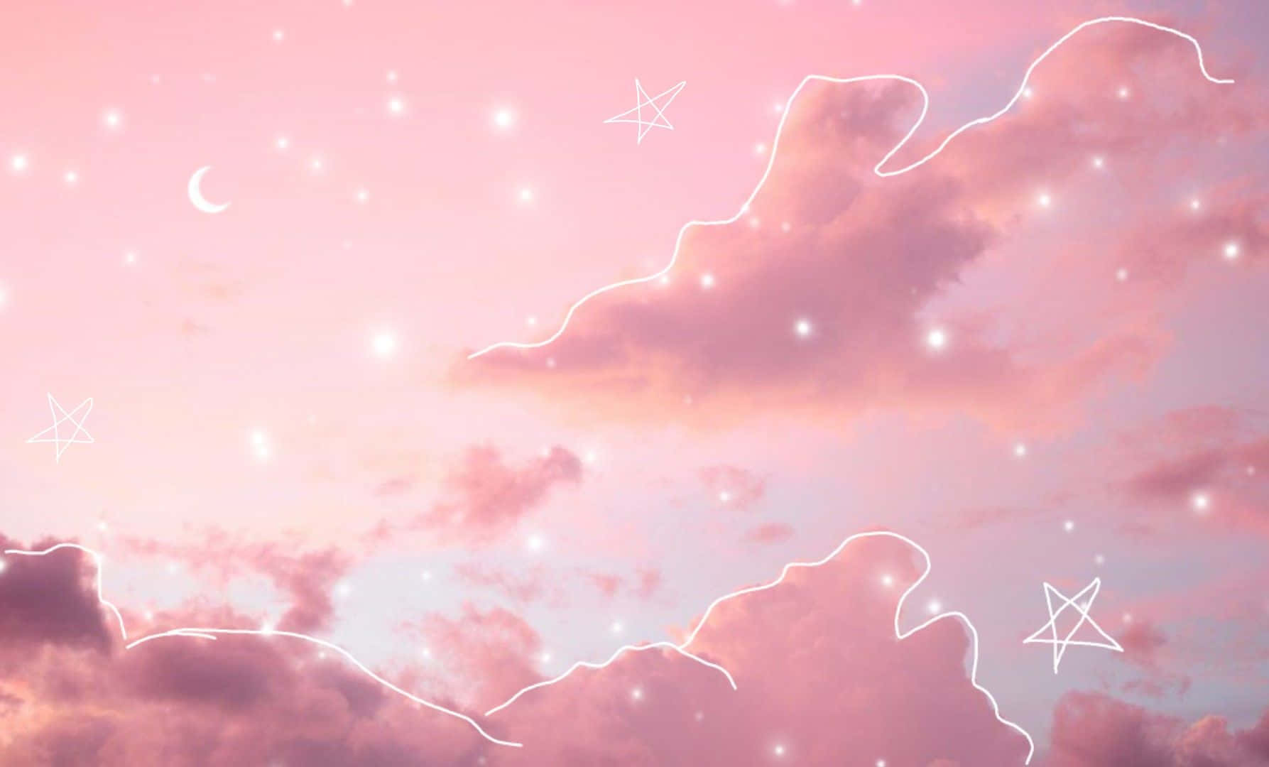 Desktop Pink Aesthetic, pink sky, soft clouds, HD Desktop Wallpaper