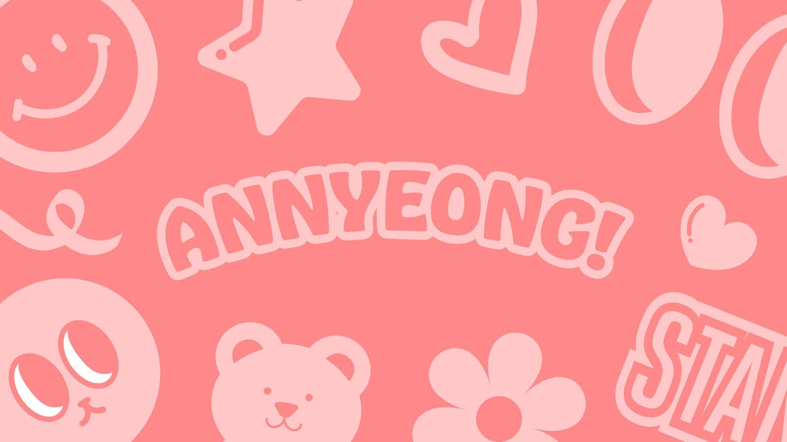 Desktop Pink Aesthetic, smiley faces, stars, HD Desktop Wallpaper