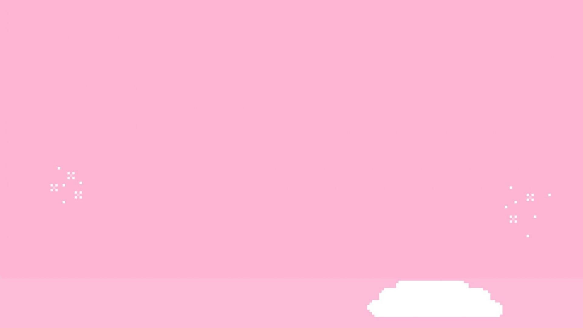 pink aesthetic, minimalist pixel art sky, soft pink gradient, Full HD Desktop Wallpaper