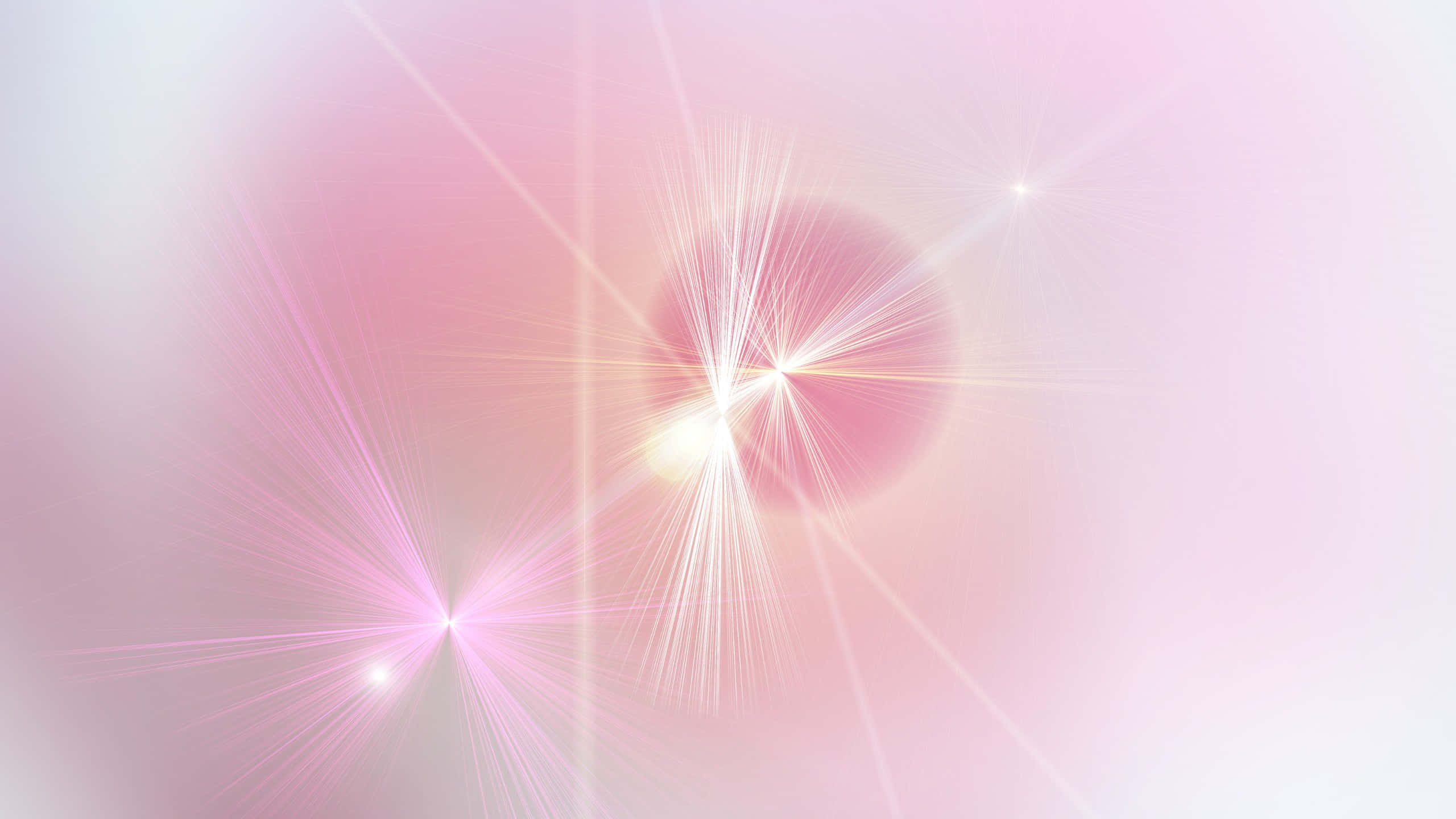 soft pink light explosion, soft pink and white gradient, radiant lens flare bursts, 2K Desktop Wallpaper