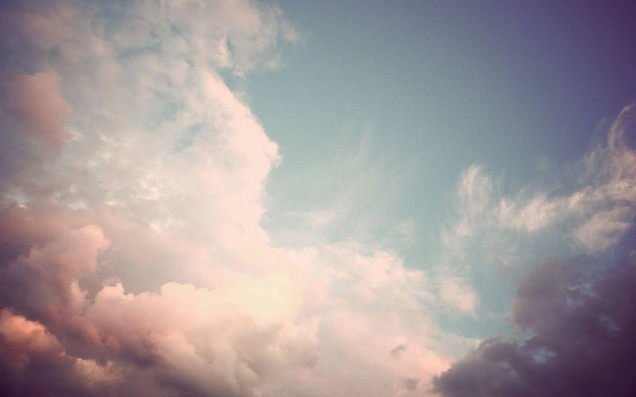 light pink aesthetic, cloud desktop, pastel clouds, 2K Desktop Wallpaper