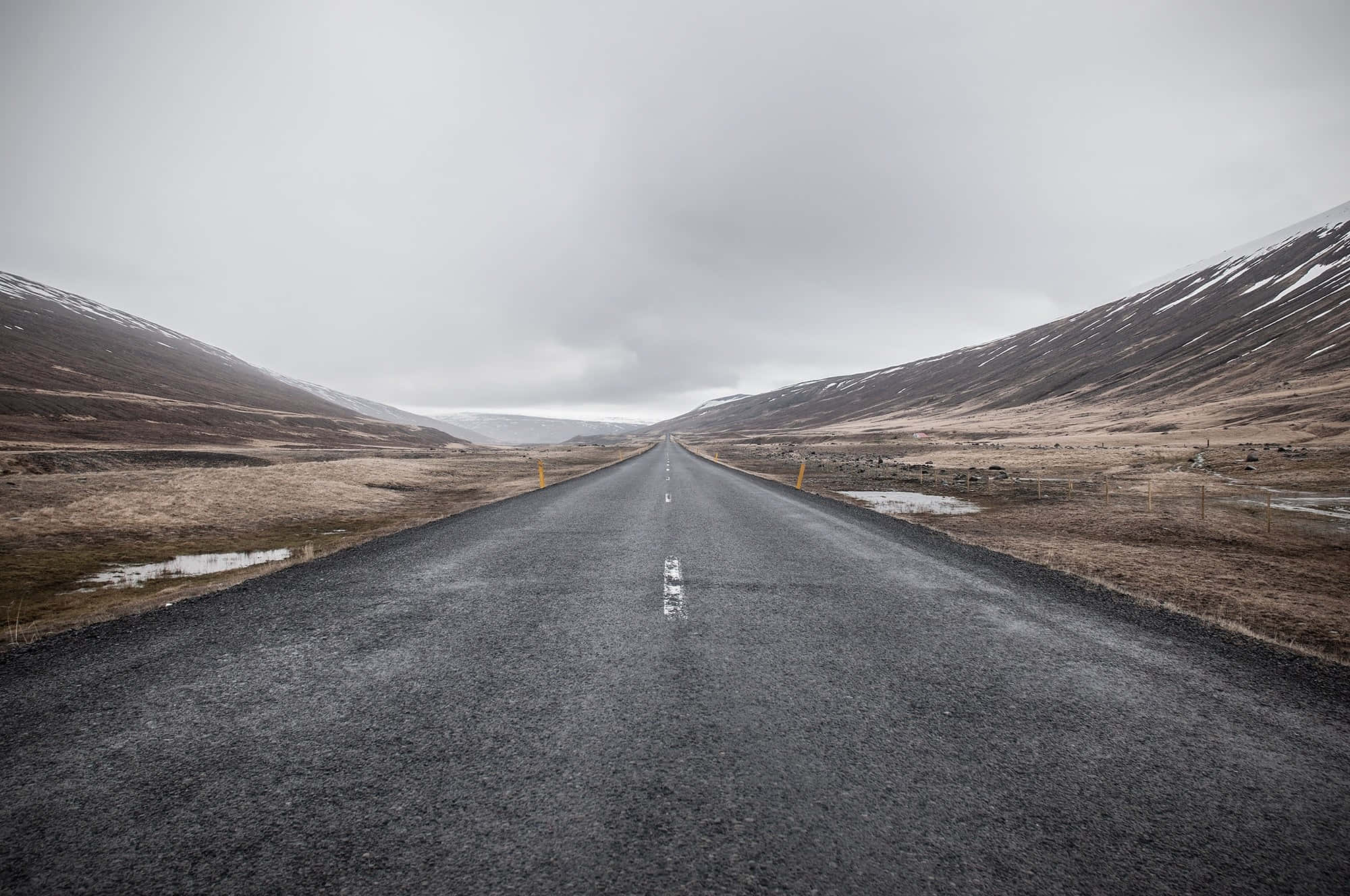 Desolate, highway road, barren hills, Full HD Desktop Wallpaper