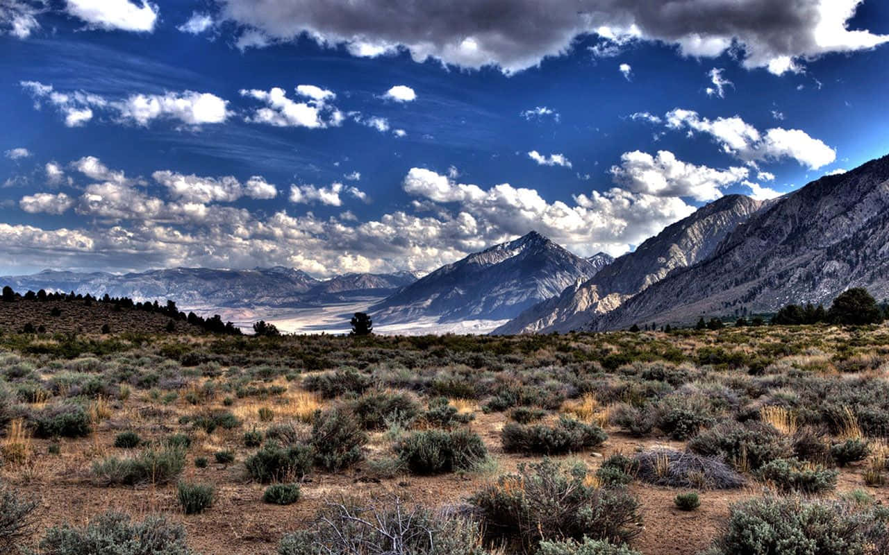 Desolate, plain mountain valley, sagebrush, HD Desktop Wallpaper
