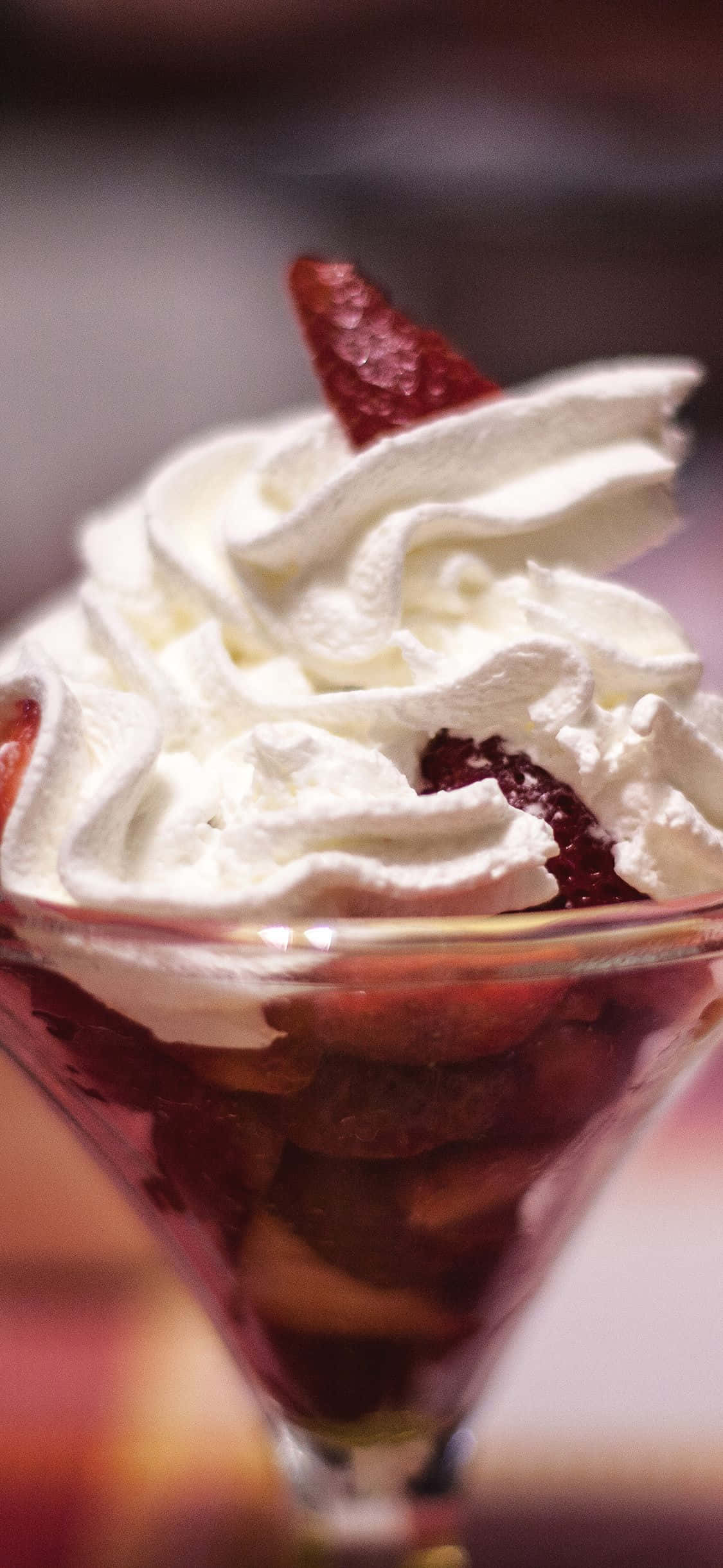 Dessert iPhone, strawberry dessert, martini glass, Full HD Phone Wallpaper