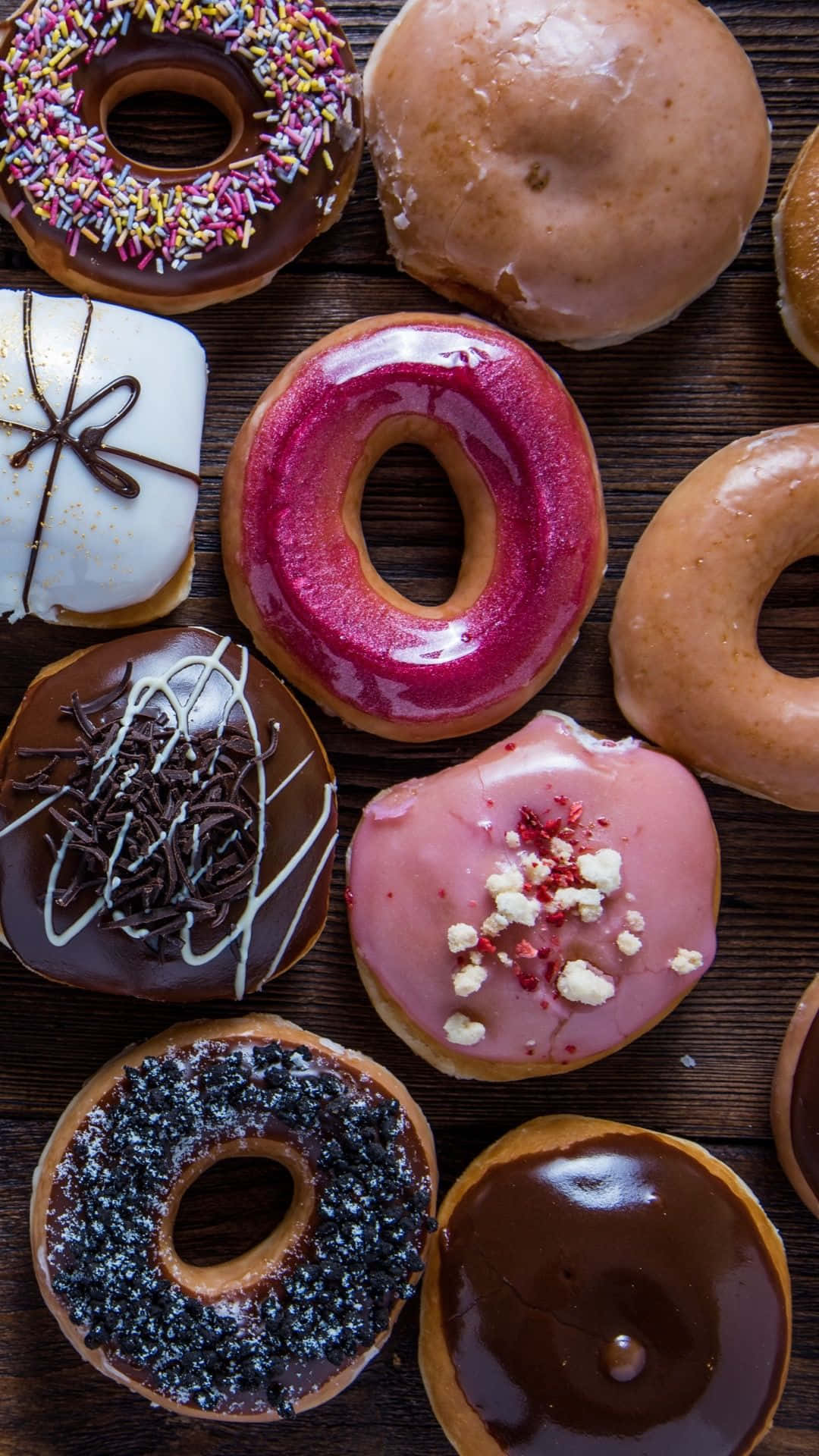 Dessert iPhone, glazed donuts, decorated donuts, Full HD Phone Wallpaper