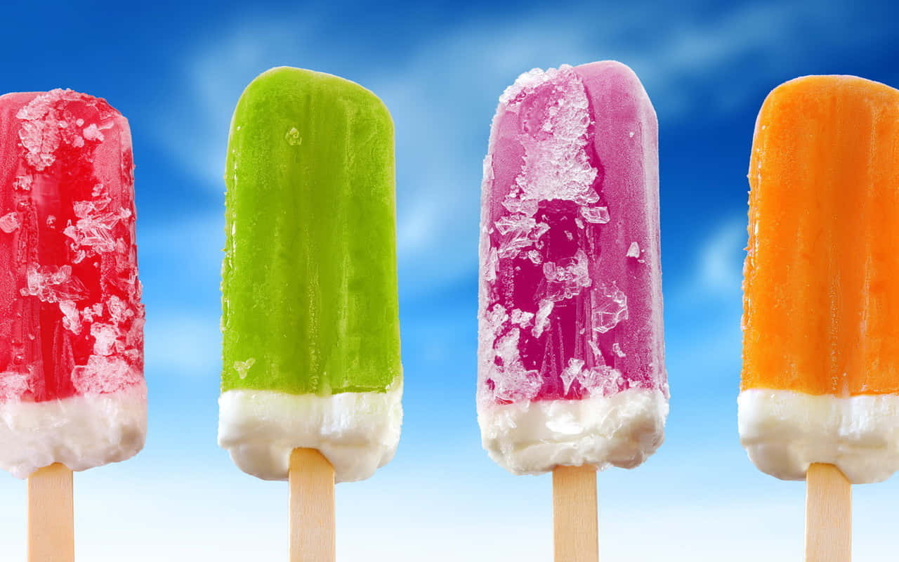 yummy popsicle bars, colorful melting popsicles, frosty tops, HD Desktop Wallpaper