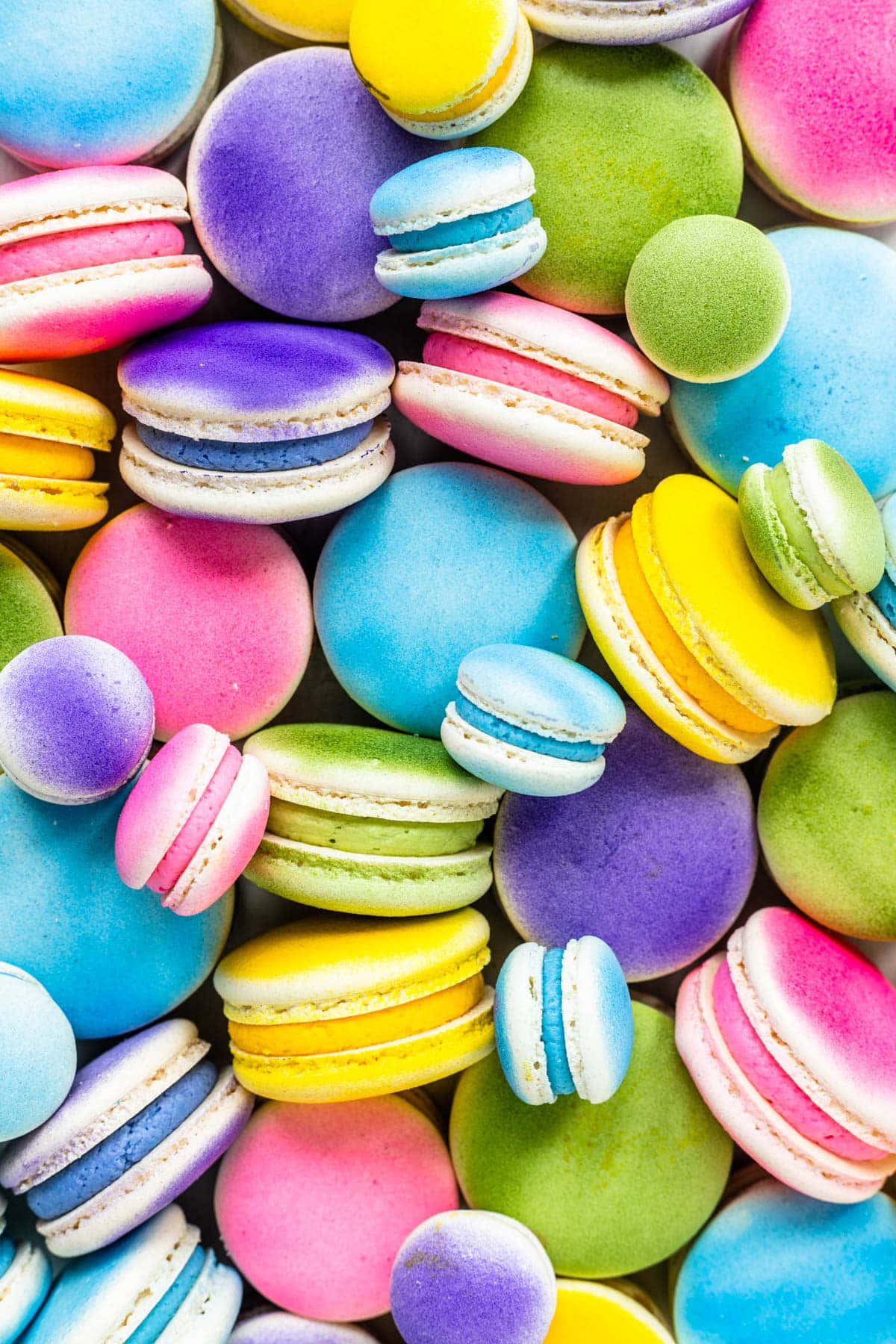 French Macaron Shells, airbrushed, multicolored, HD Phone Wallpaper