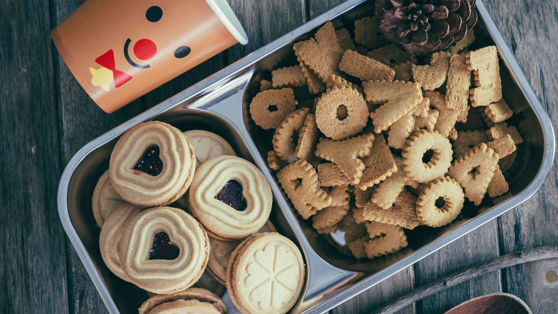 bento box, festive cookies, smiling mug, Full HD Desktop Wallpaper