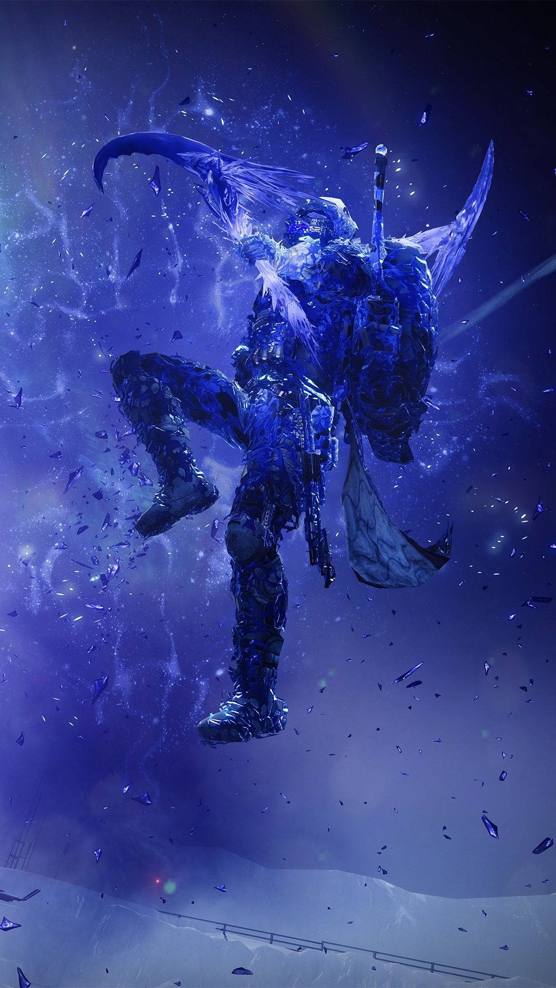 Destiny 2, blue crystalline warrior, wings, Full HD Phone Wallpaper