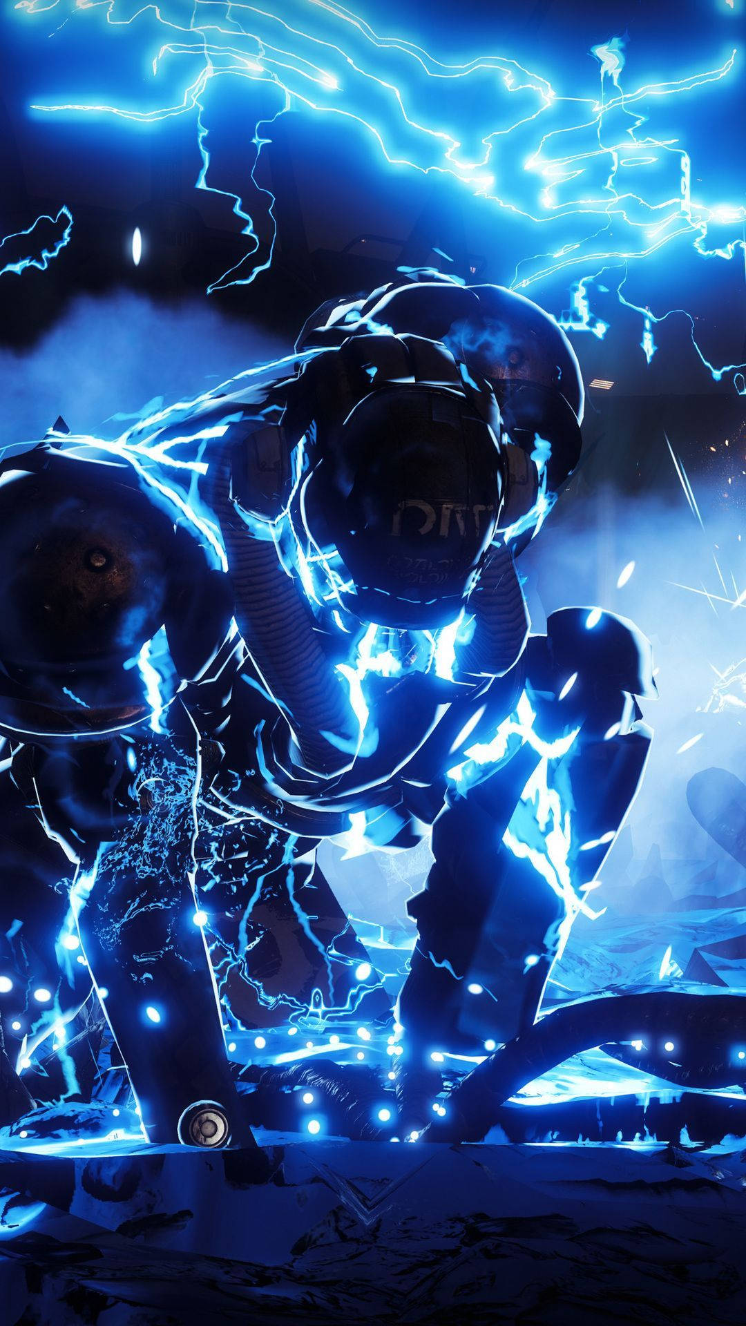 Destiny 2, futuristic armored figure, electric blue lightning, Full HD Phone Wallpaper