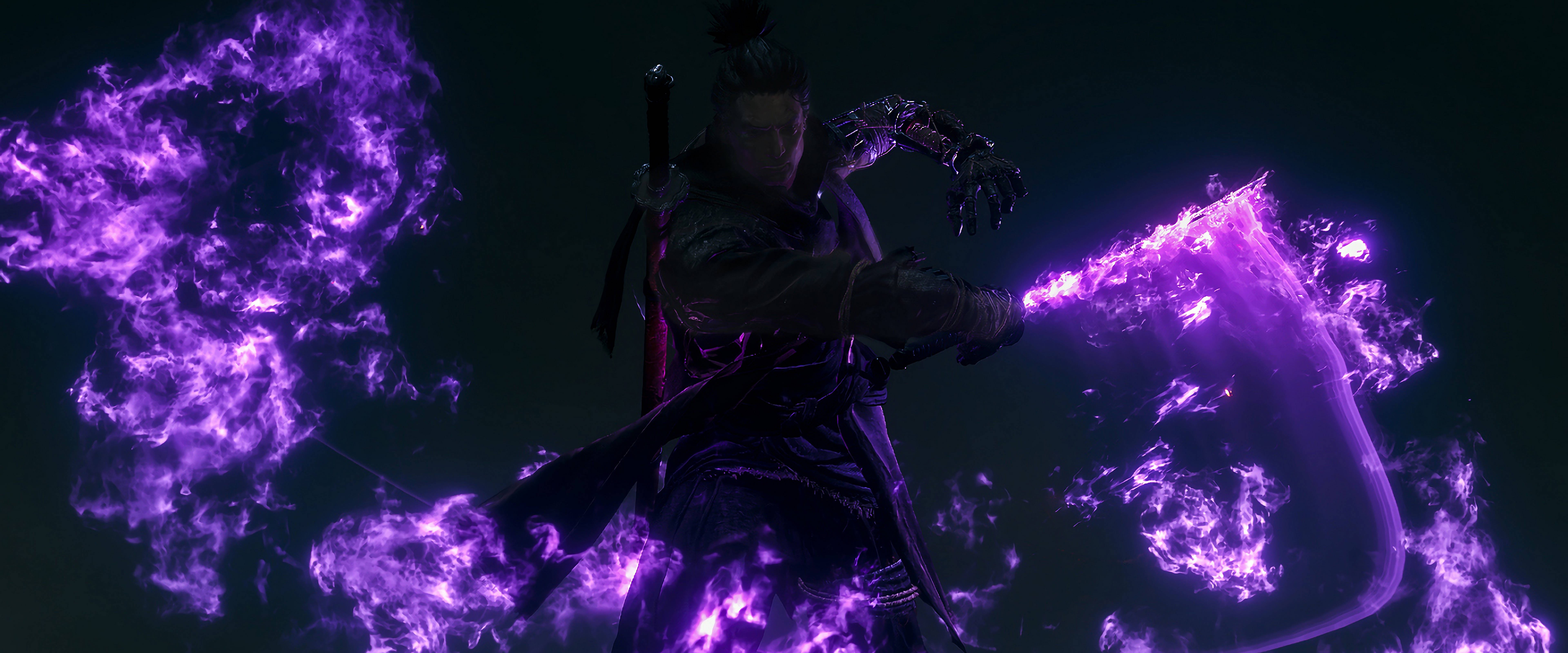 Destiny 2, dark armor, glowing purple energy, 8K Desktop Wallpaper