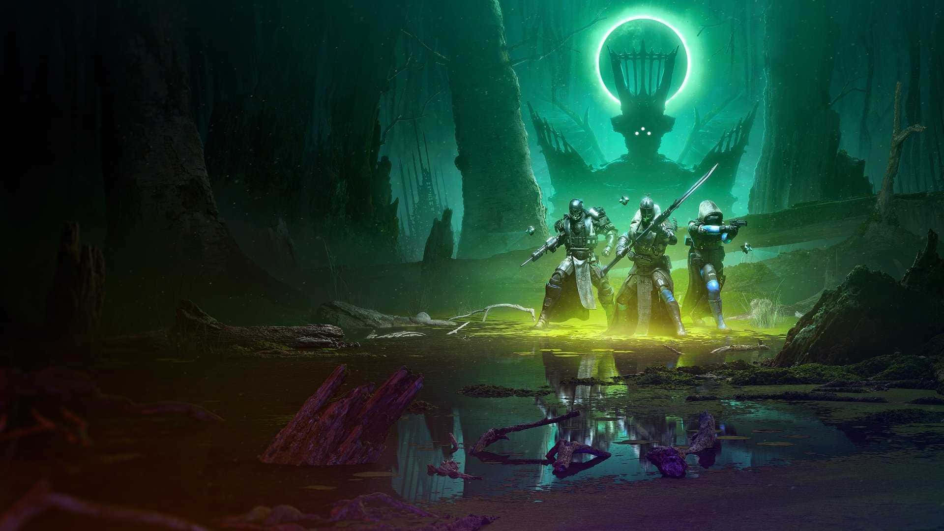 Destiny 2, Hunter, glowing green water, Full HD Desktop Wallpaper
