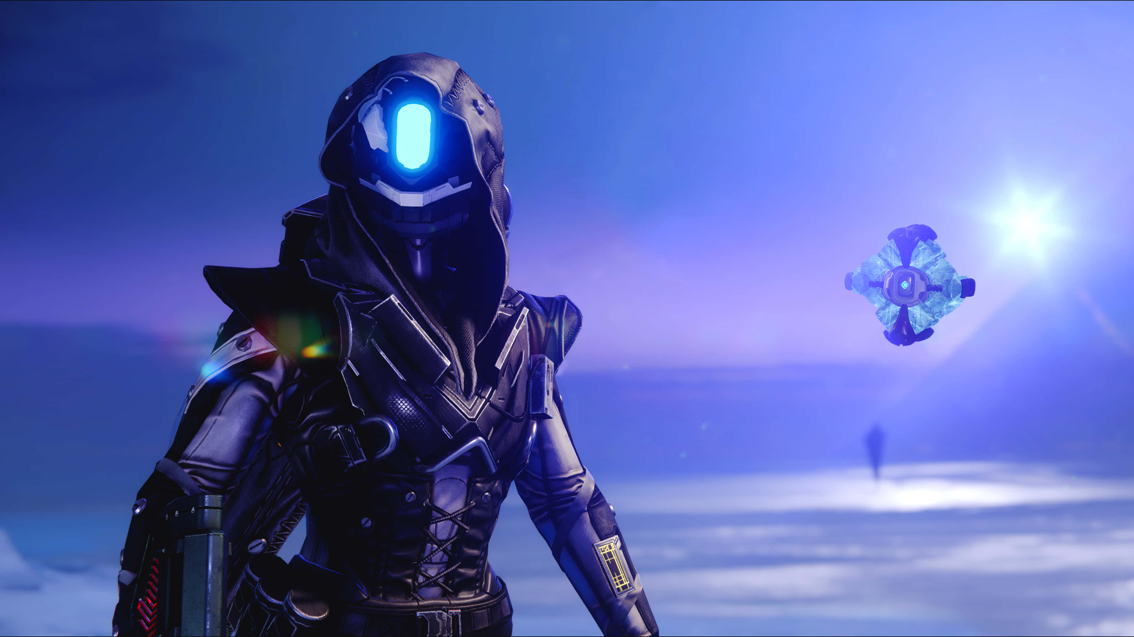 Destiny 2, Hunter, glowing blue visor, 4K Desktop Wallpaper