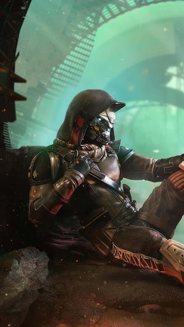 Destiny 2, hooded armored warrior, glowing eyes, HD Phone Wallpaper