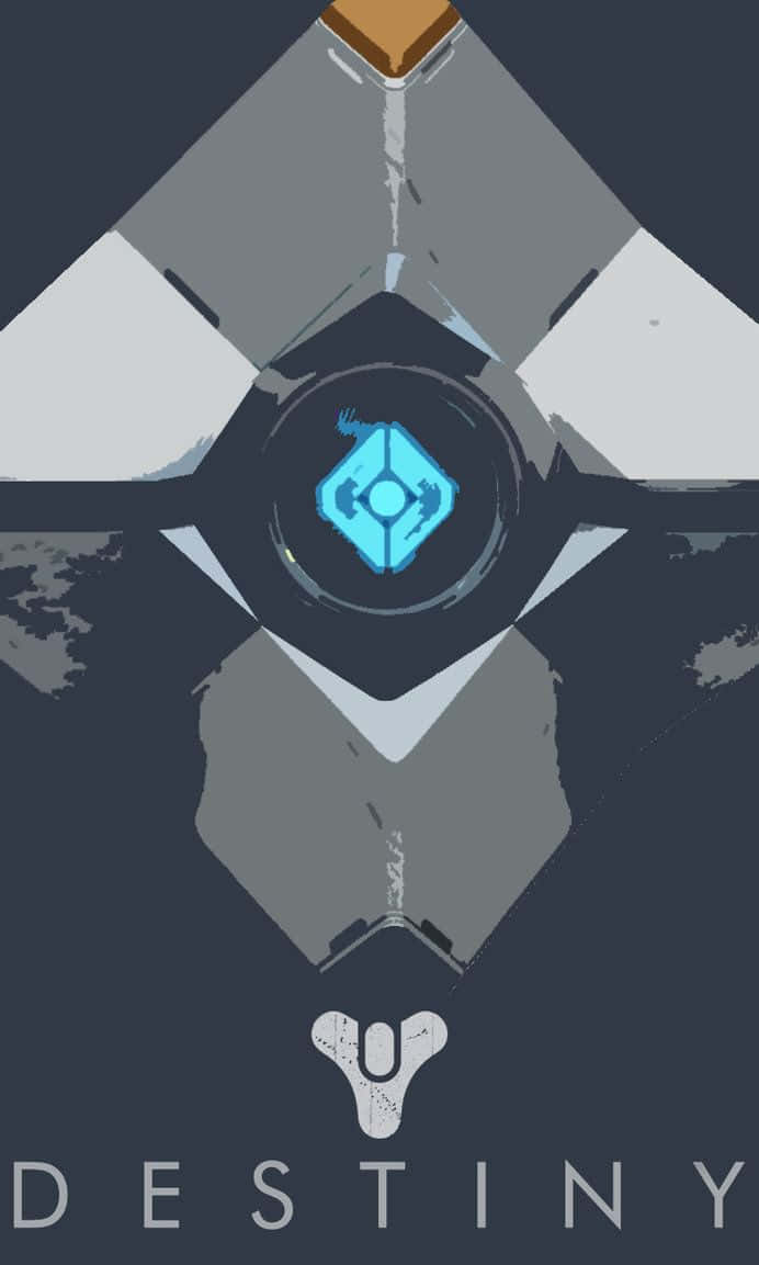 Destiny 2, glowing blue symbol, geometric armor design, SD Phone Wallpaper