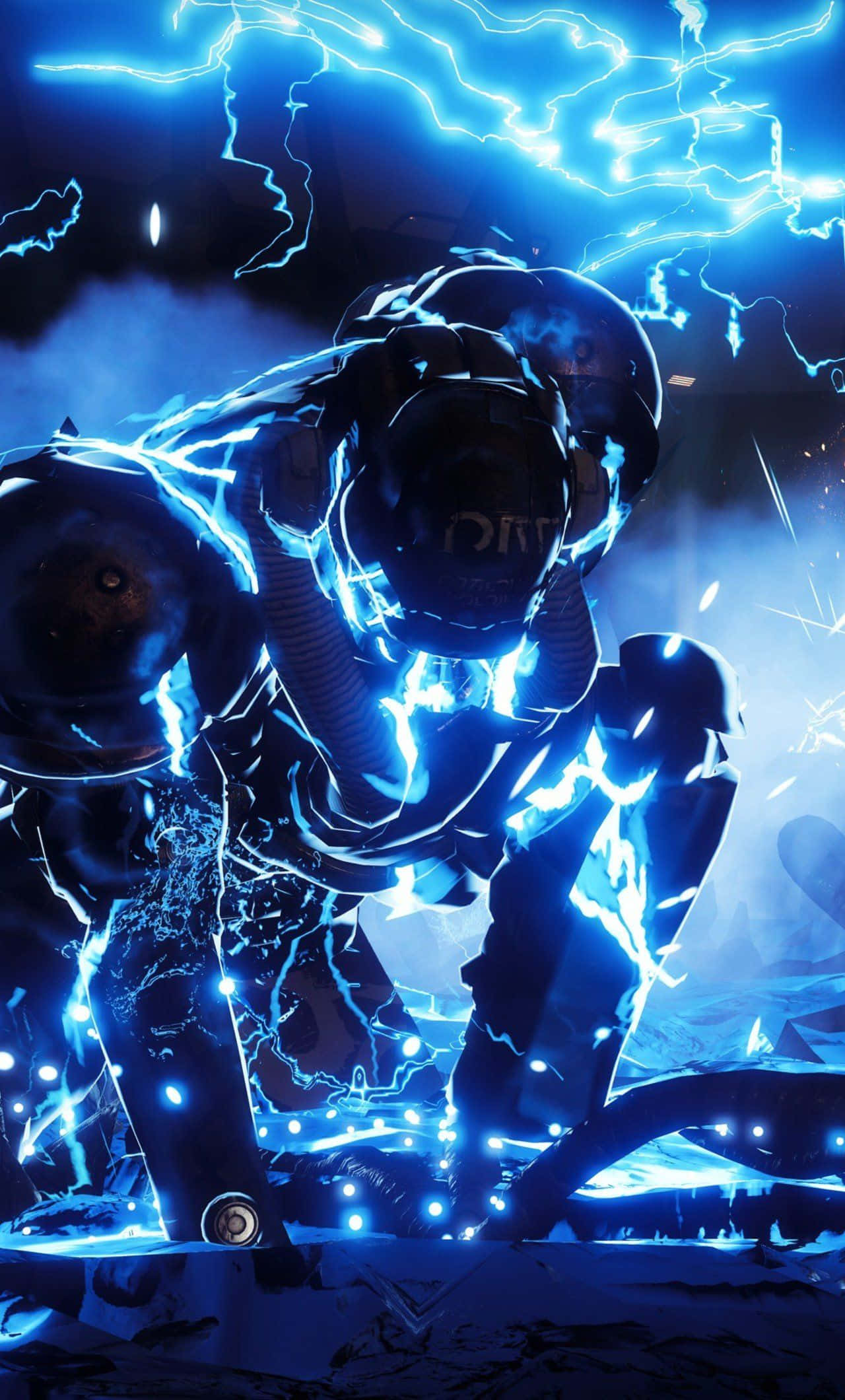 Destiny 2, futuristic armored warrior, electric blue lightning, Full HD Phone Wallpaper
