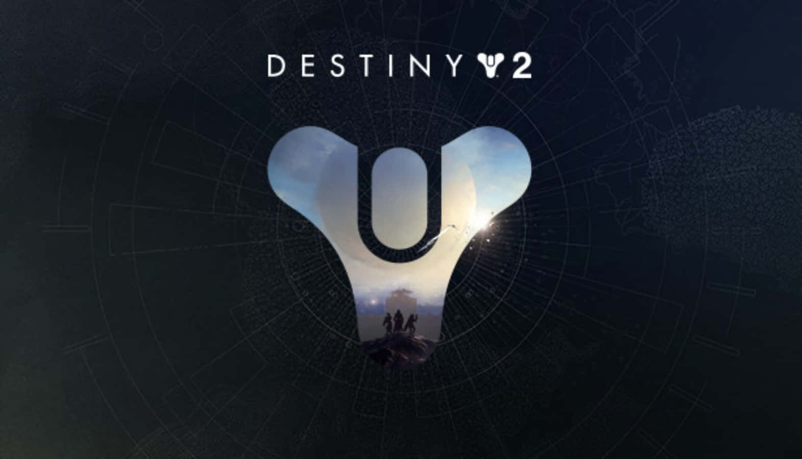 Destiny 2, Y-shaped logo, silhouetted figures, HD Desktop Wallpaper