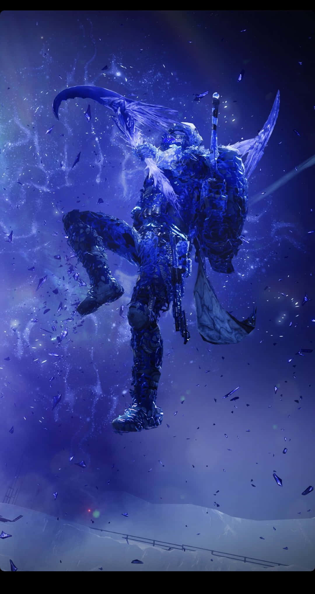 Destiny 2, blue crystalline warrior, wings, Full HD Phone Wallpaper
