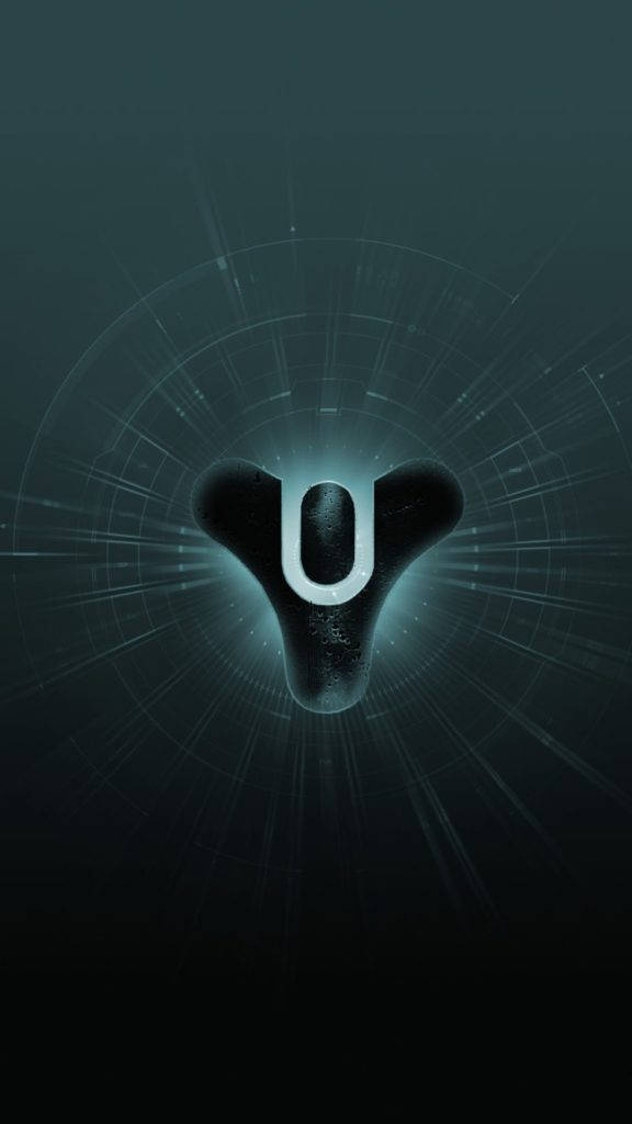 Destiny 2, logo, glowing futuristic letter U symbol, SD Phone Wallpaper