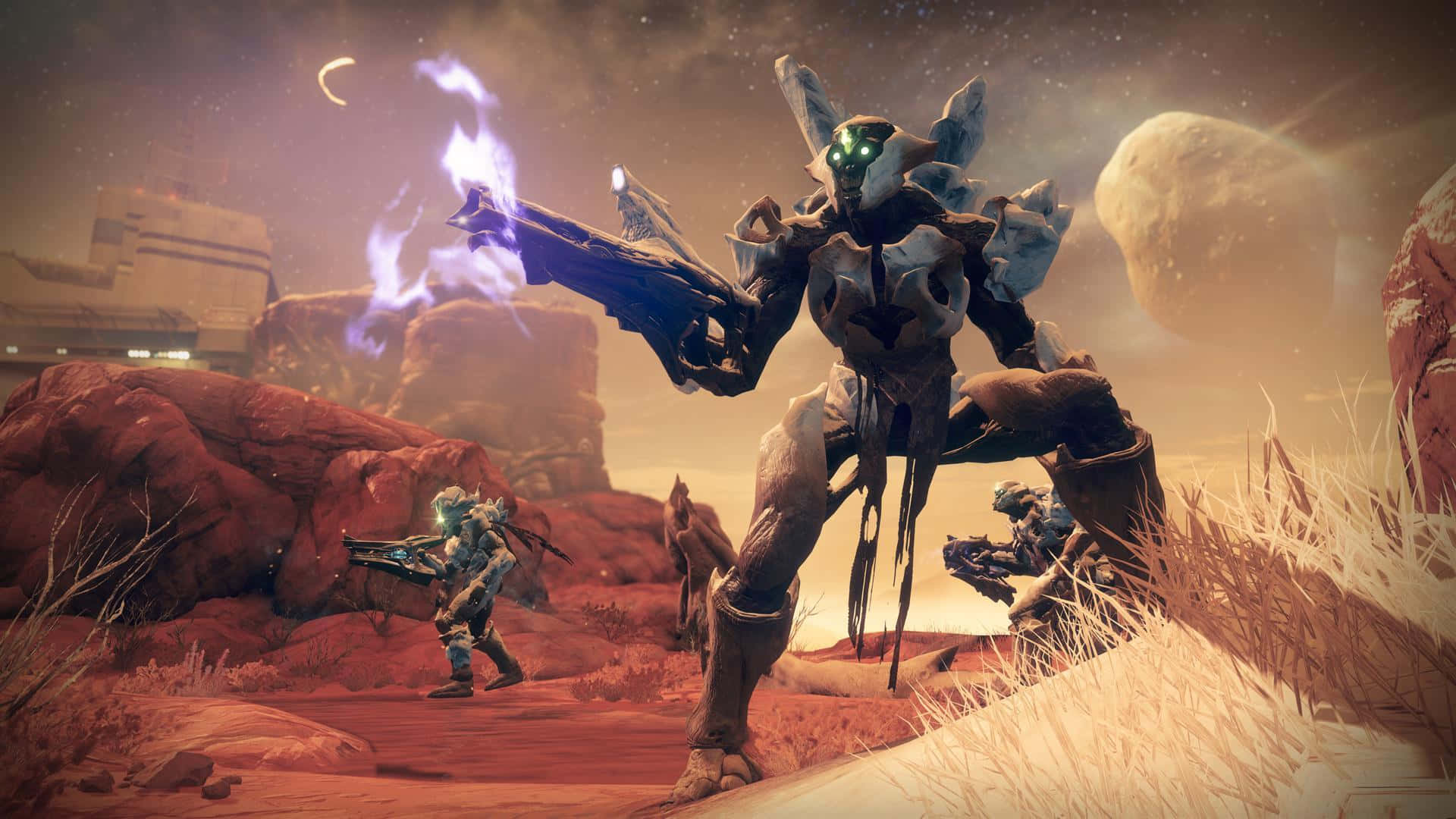 Destiny 2 Warmind, plasma weapon, red alien desert, Full HD Desktop Wallpaper