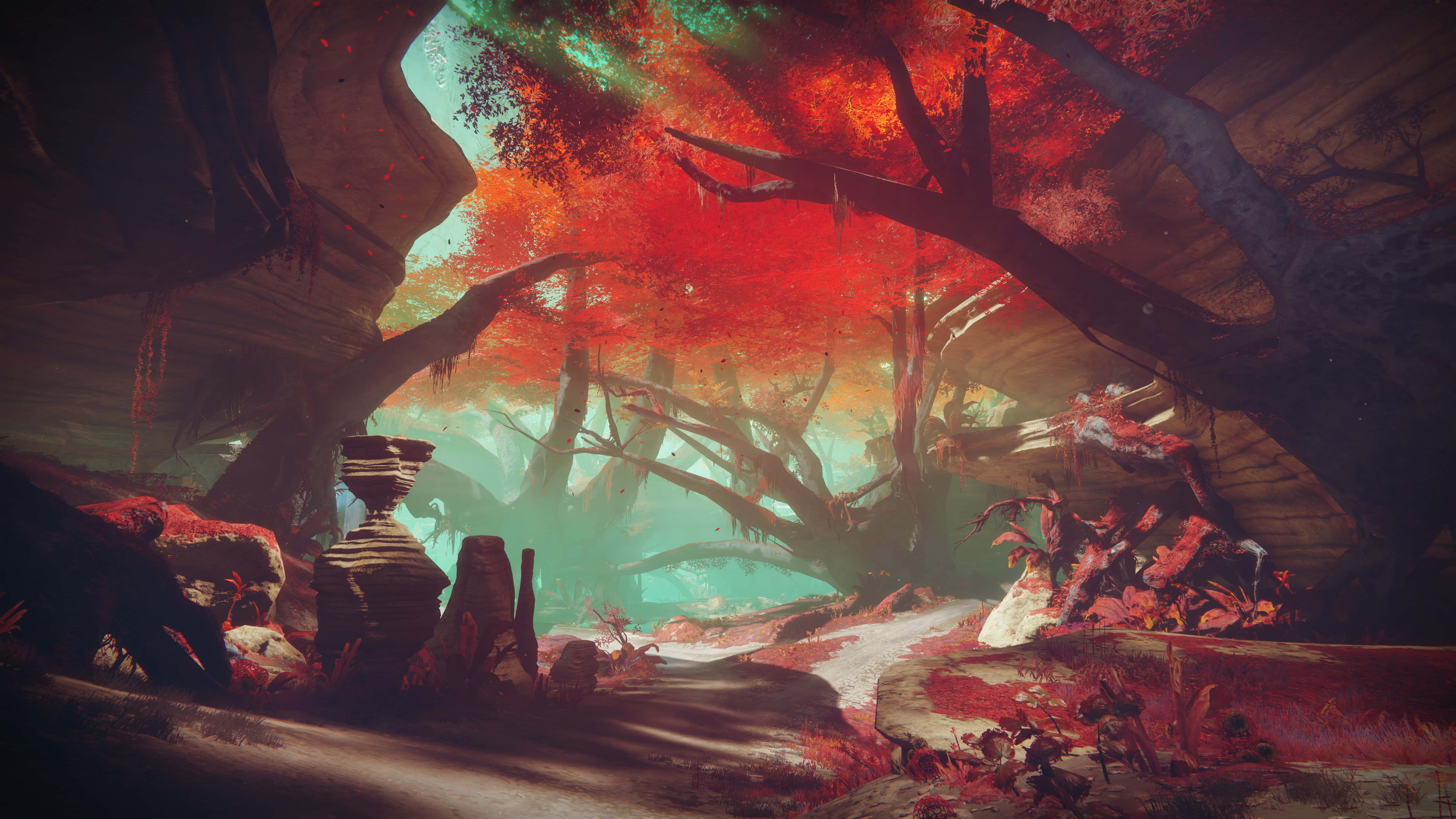 Destiny 2, 4K UHD, red trees, 5K Desktop Wallpaper