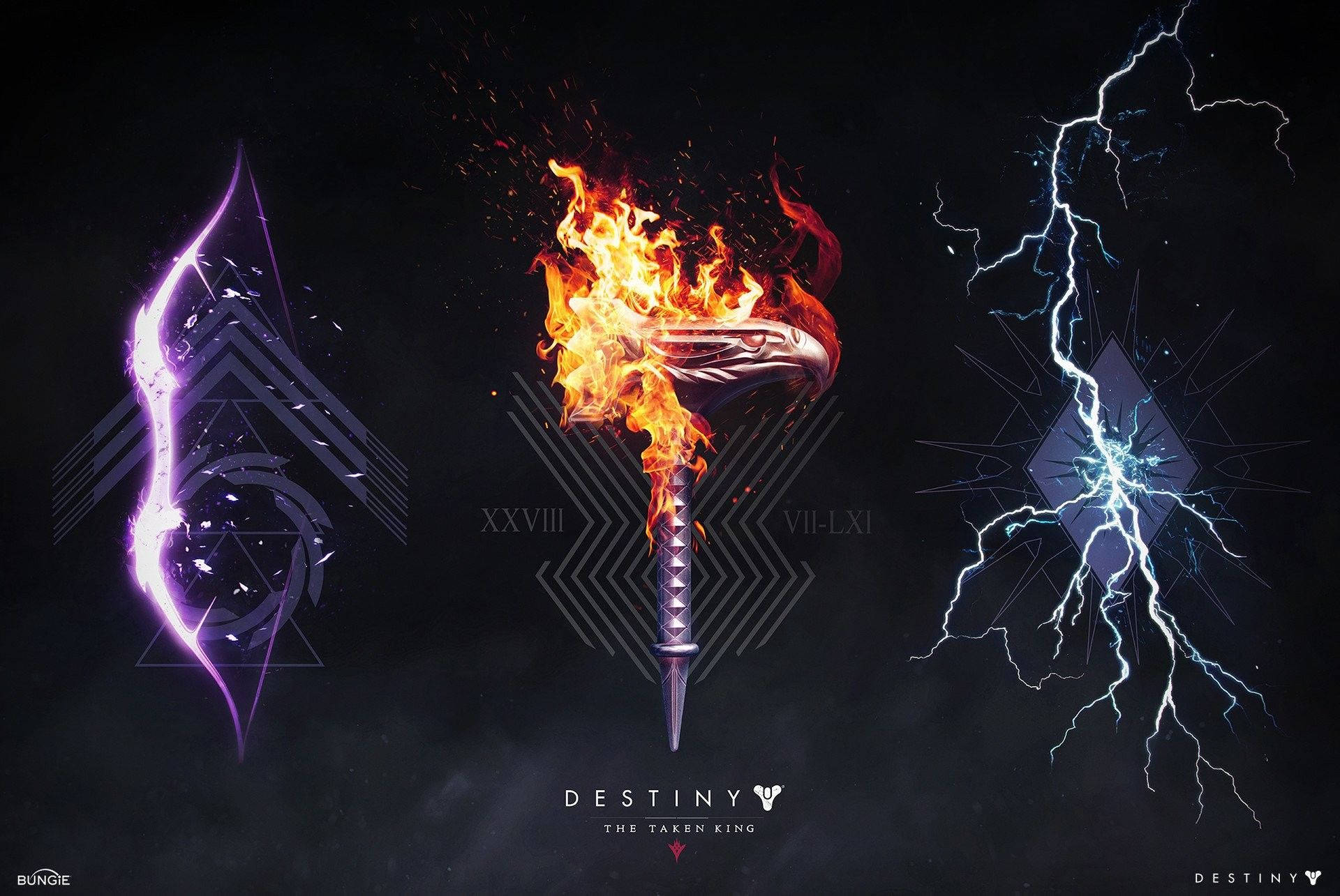 Destiny 2, purple bow, fire torch, Full HD Desktop Wallpaper