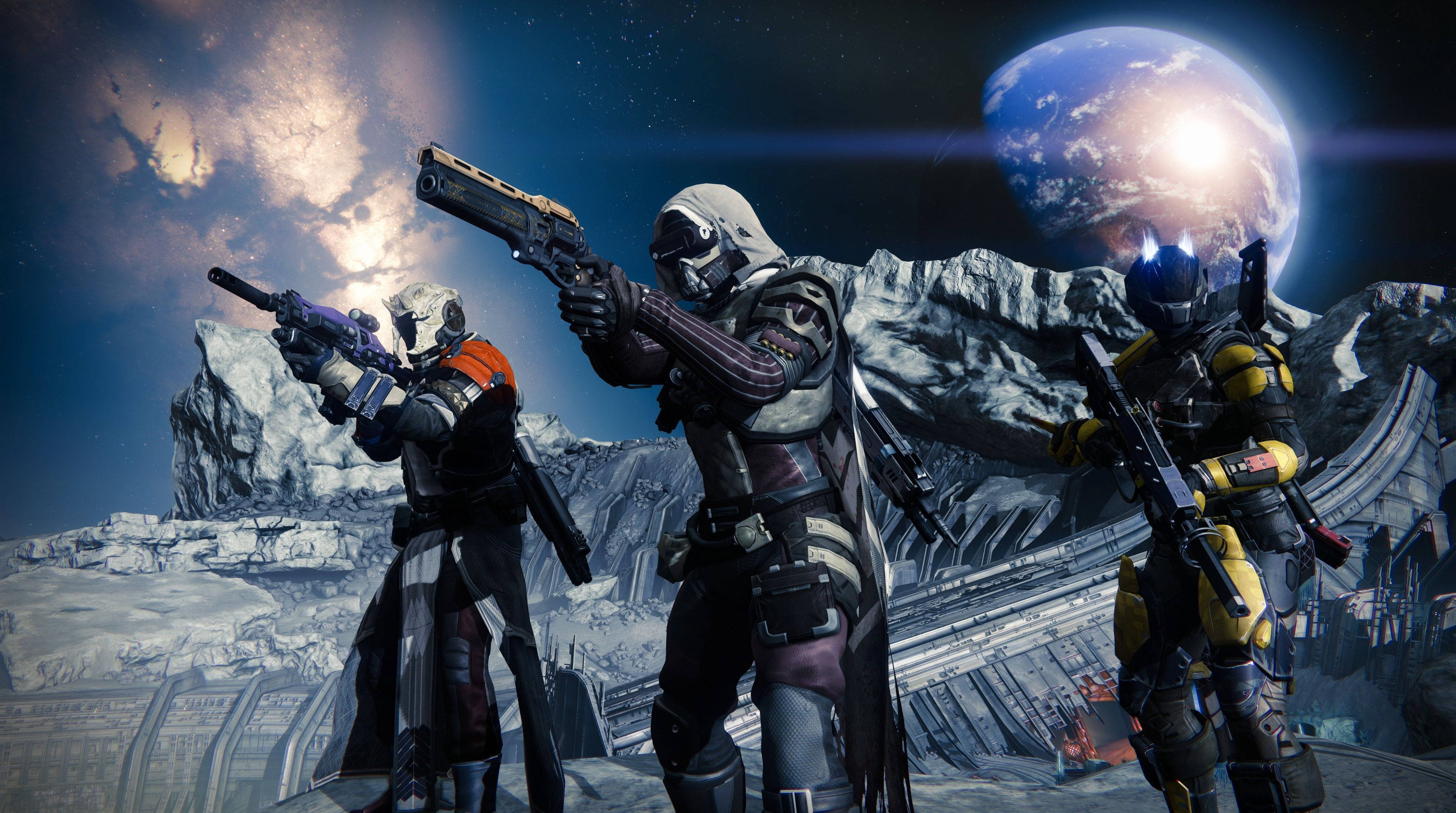 Destiny 4K, guards, moon, 4K Desktop Wallpaper